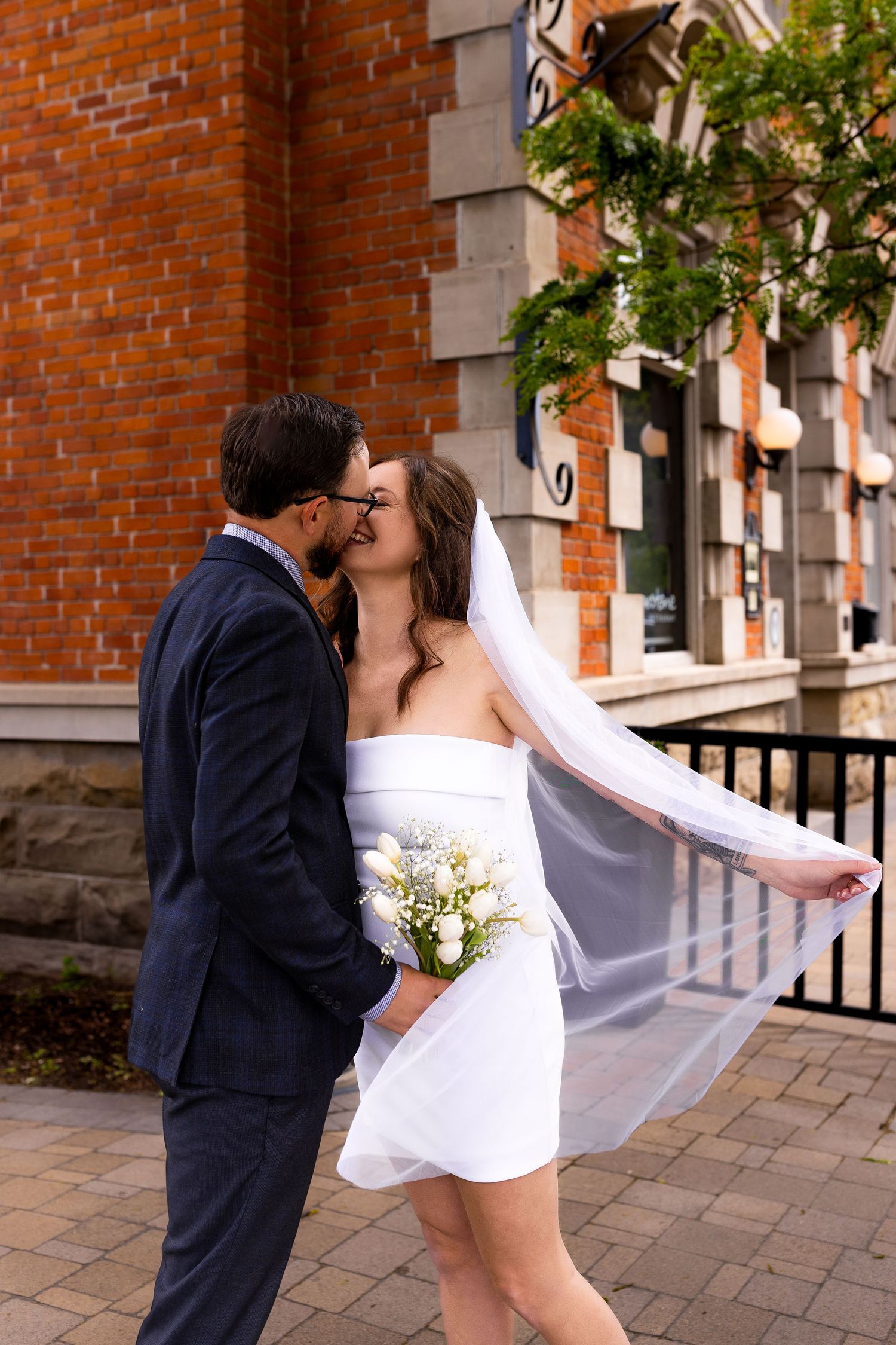 Elopement photo taken downtown Kamloops BC.