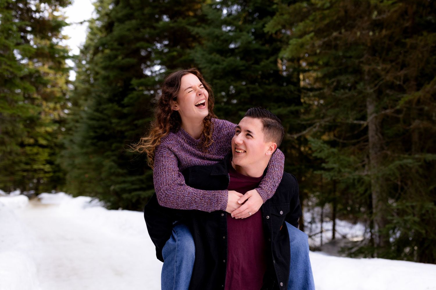 Engagement photo taken at Sun Peaks, BC.