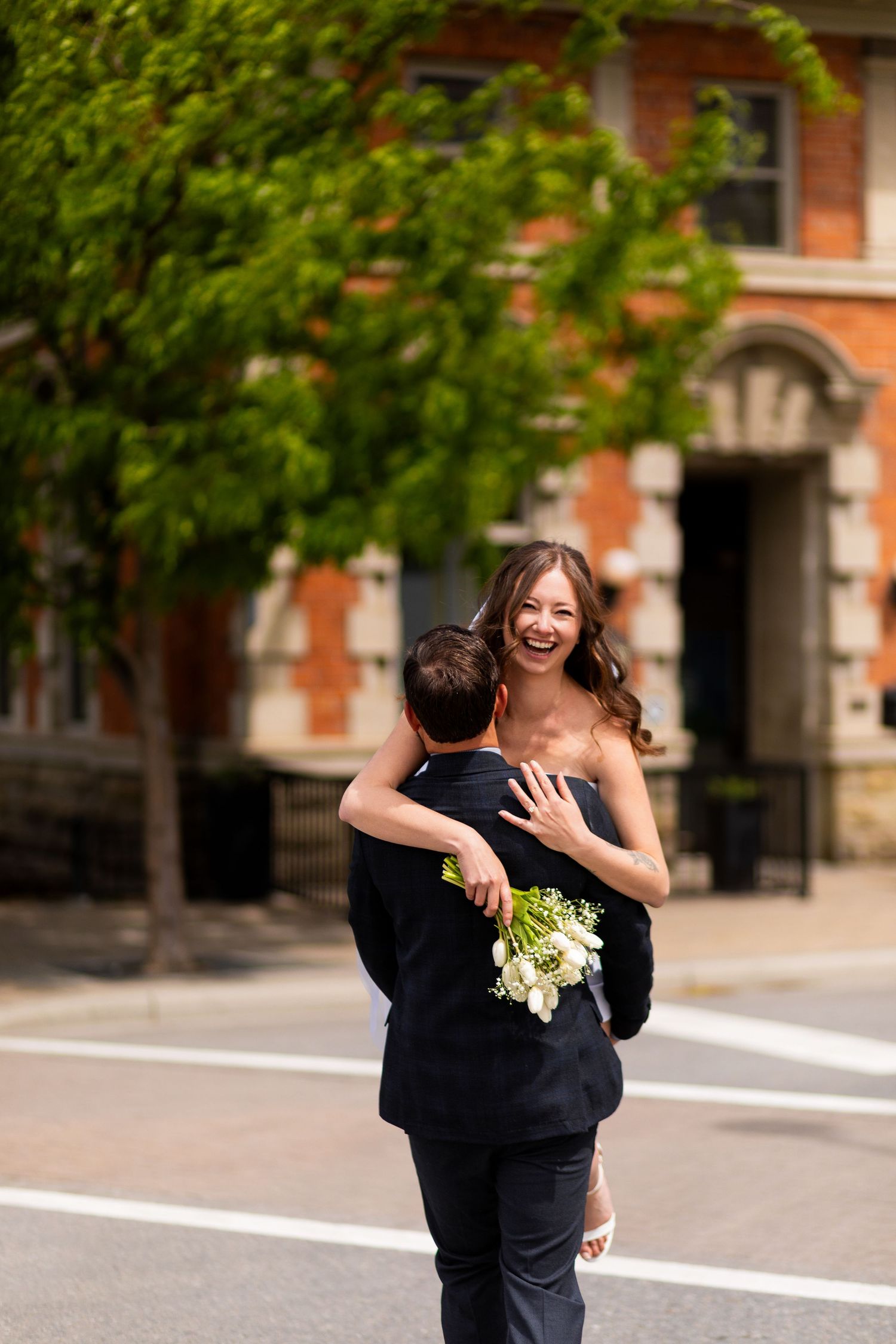 Elopement photo taken downtown Kamloops BC.