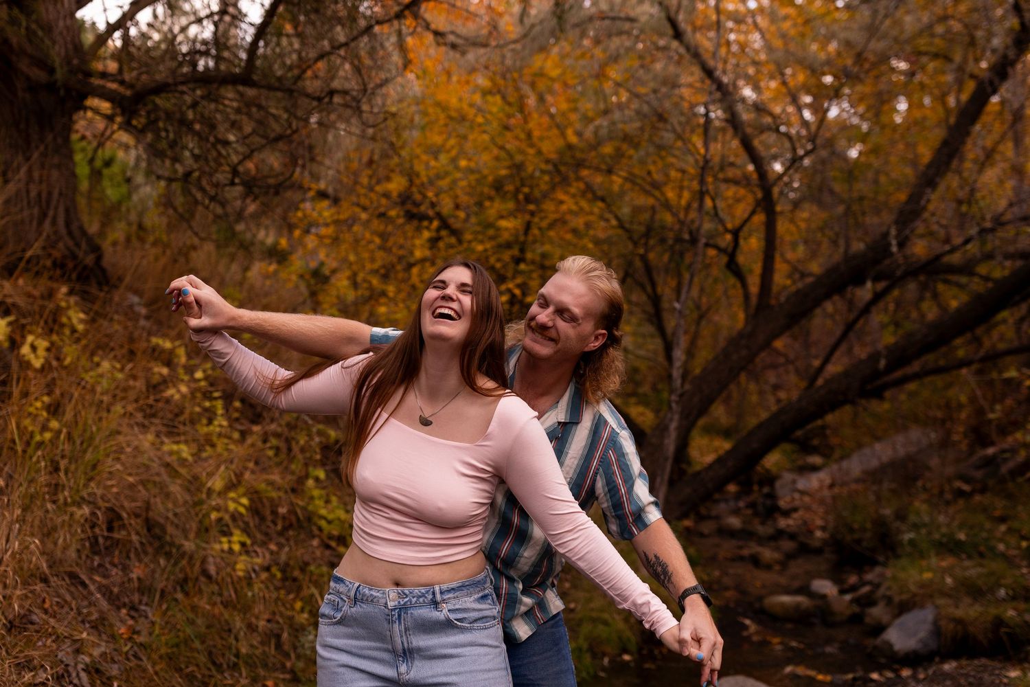 Engagement photo taken at Peterson Creek Park in Kamloops BC during the Fall.