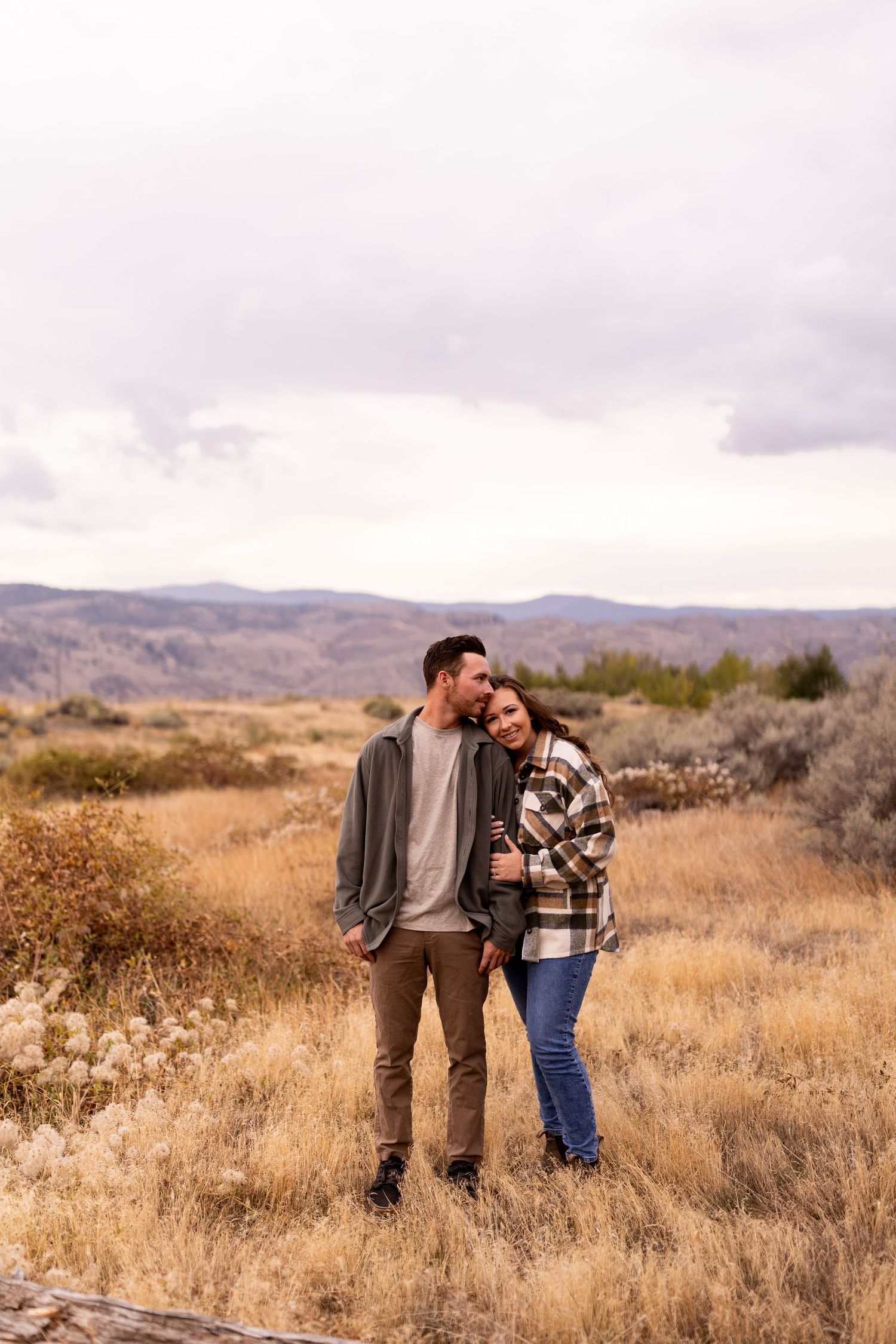 Engagement photo taken at Tranquille Creek Park, Kamloops BC in the Fall.