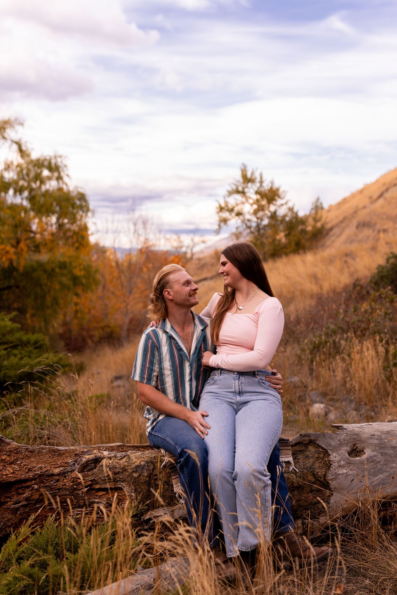 Engagement photo taken at Peterson Creek Park in Kamloops BC during the Fall.