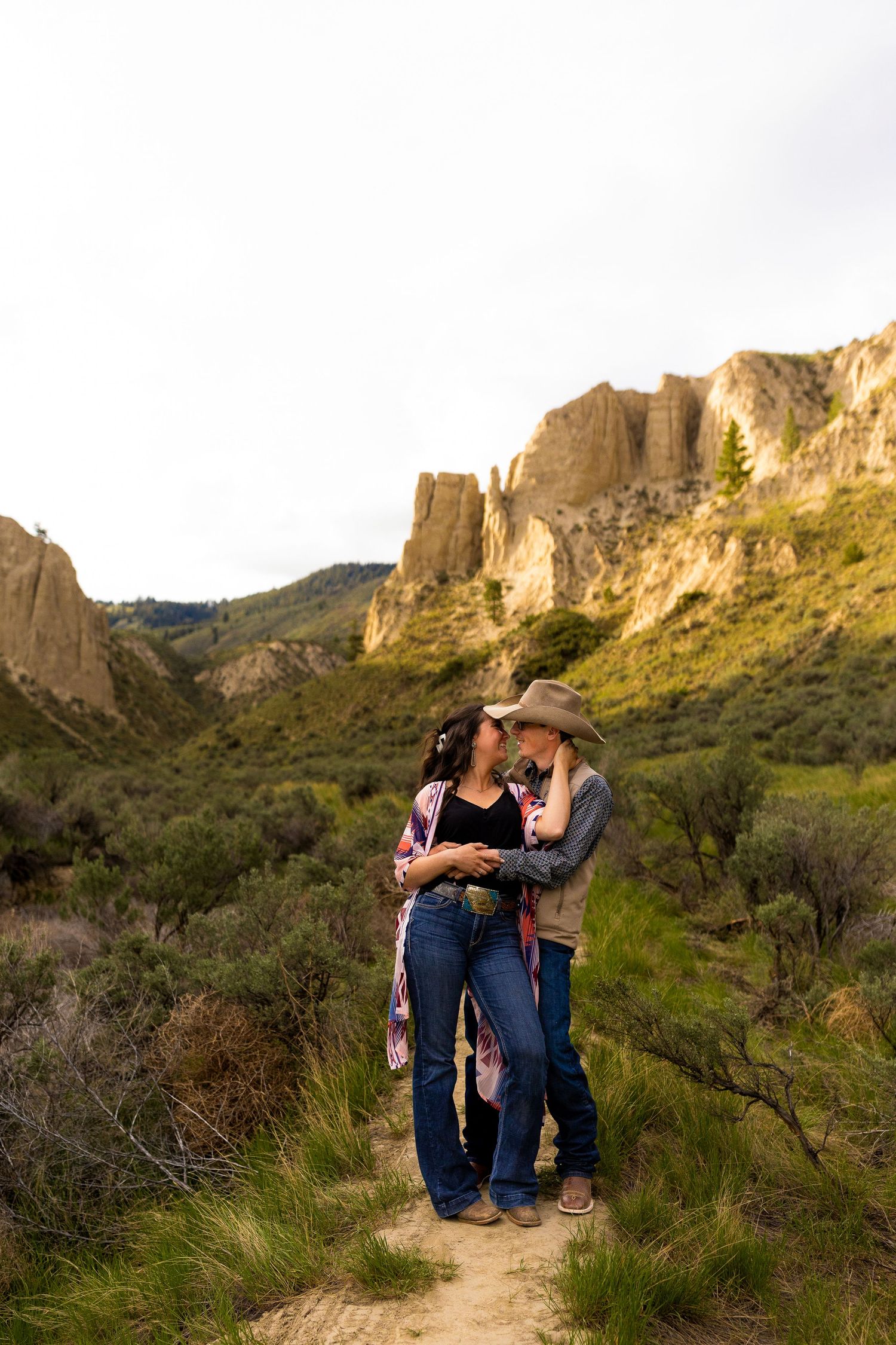 Engagement photo taken at Hoodoo Valley on Shuswap Road in Kamloops BC.