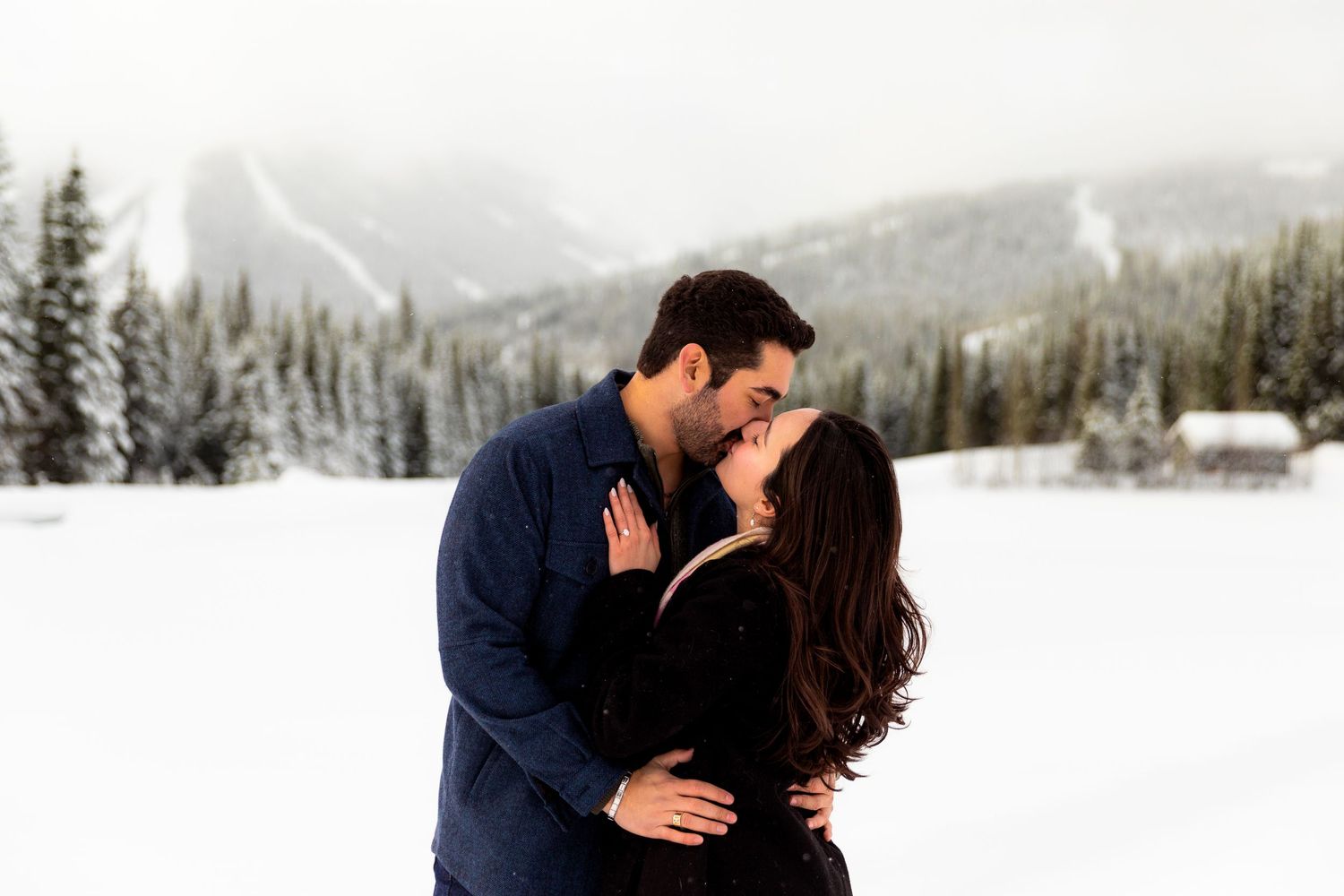Engagement photo taken at Sun Peaks, BC.