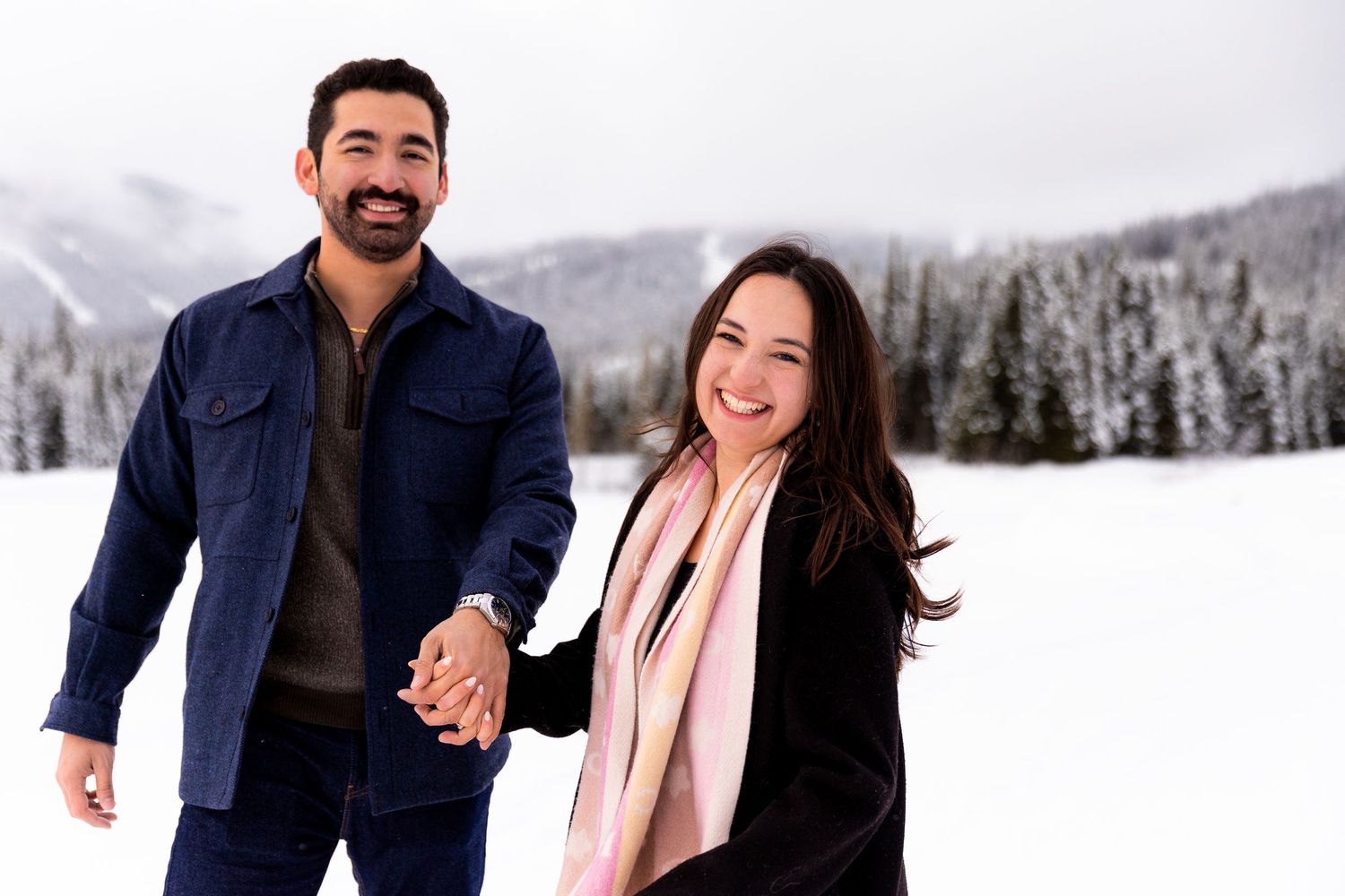 Engagement photo taken at Sun Peaks, BC.