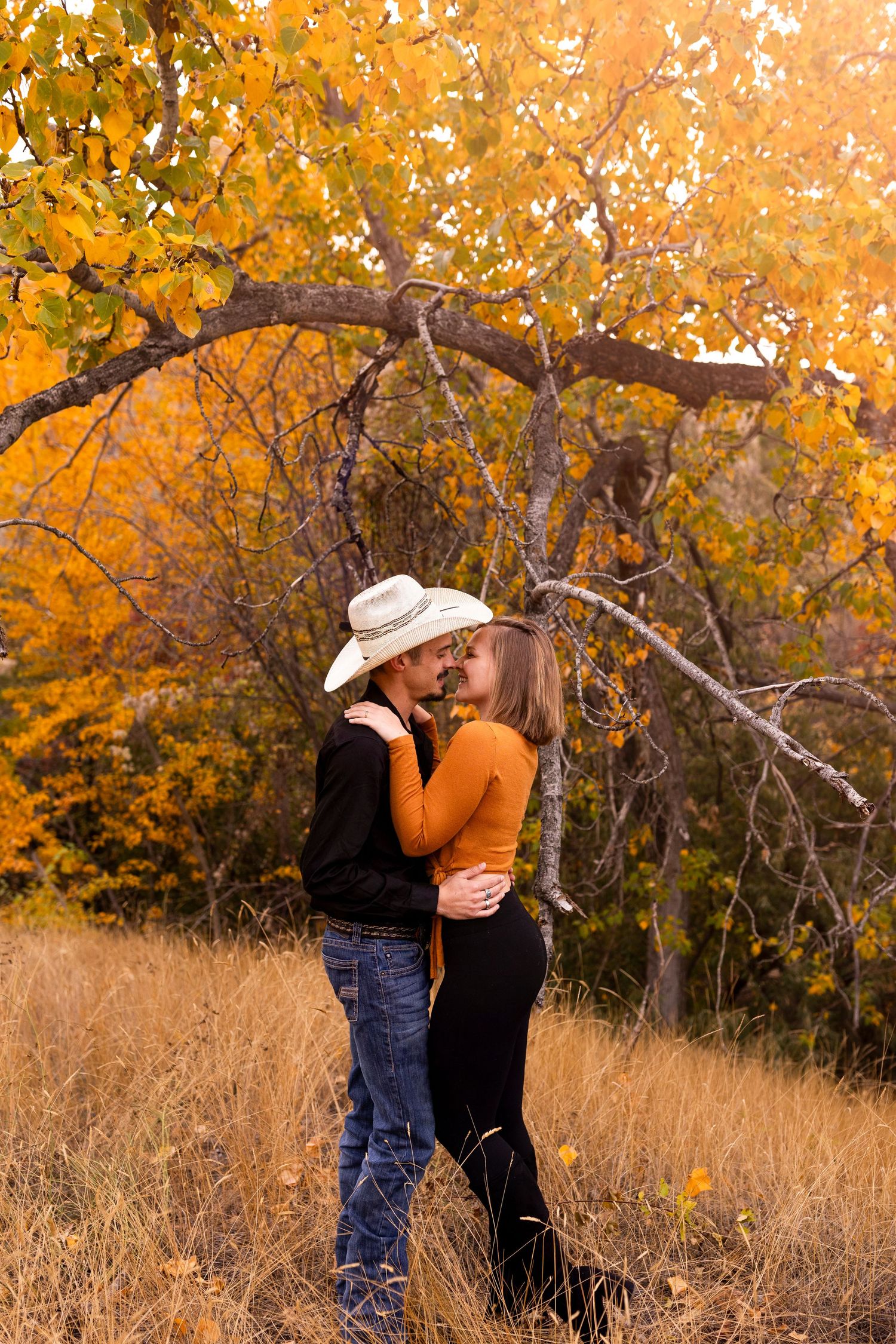 Engagement photo taken at Peterson Creek Park in Kamloops BC during the Fall.