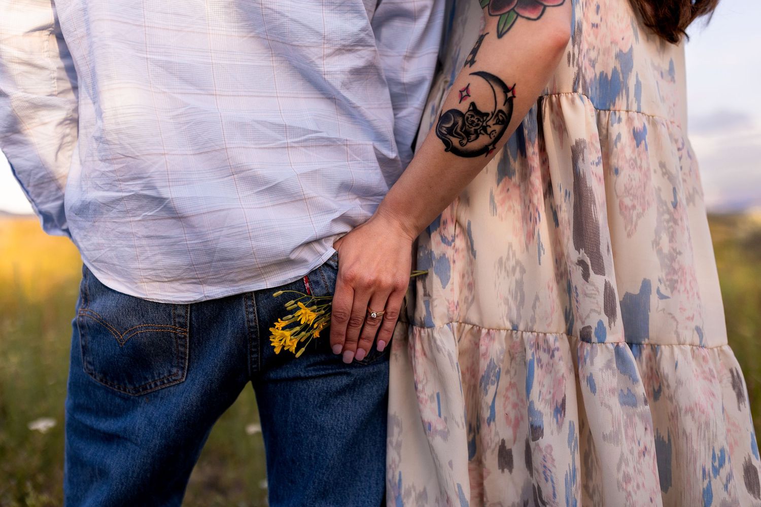 Engagement photo taken in the Lac du Bois Grasslands in Kamloops, BC.