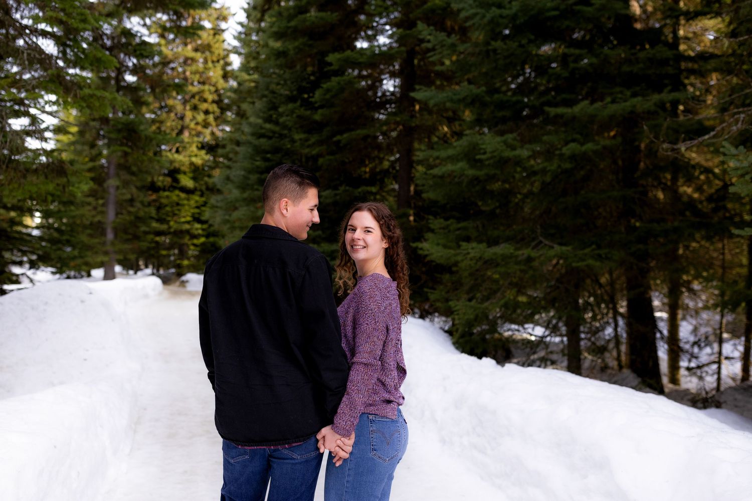 Engagement photo taken at Sun Peaks, BC.