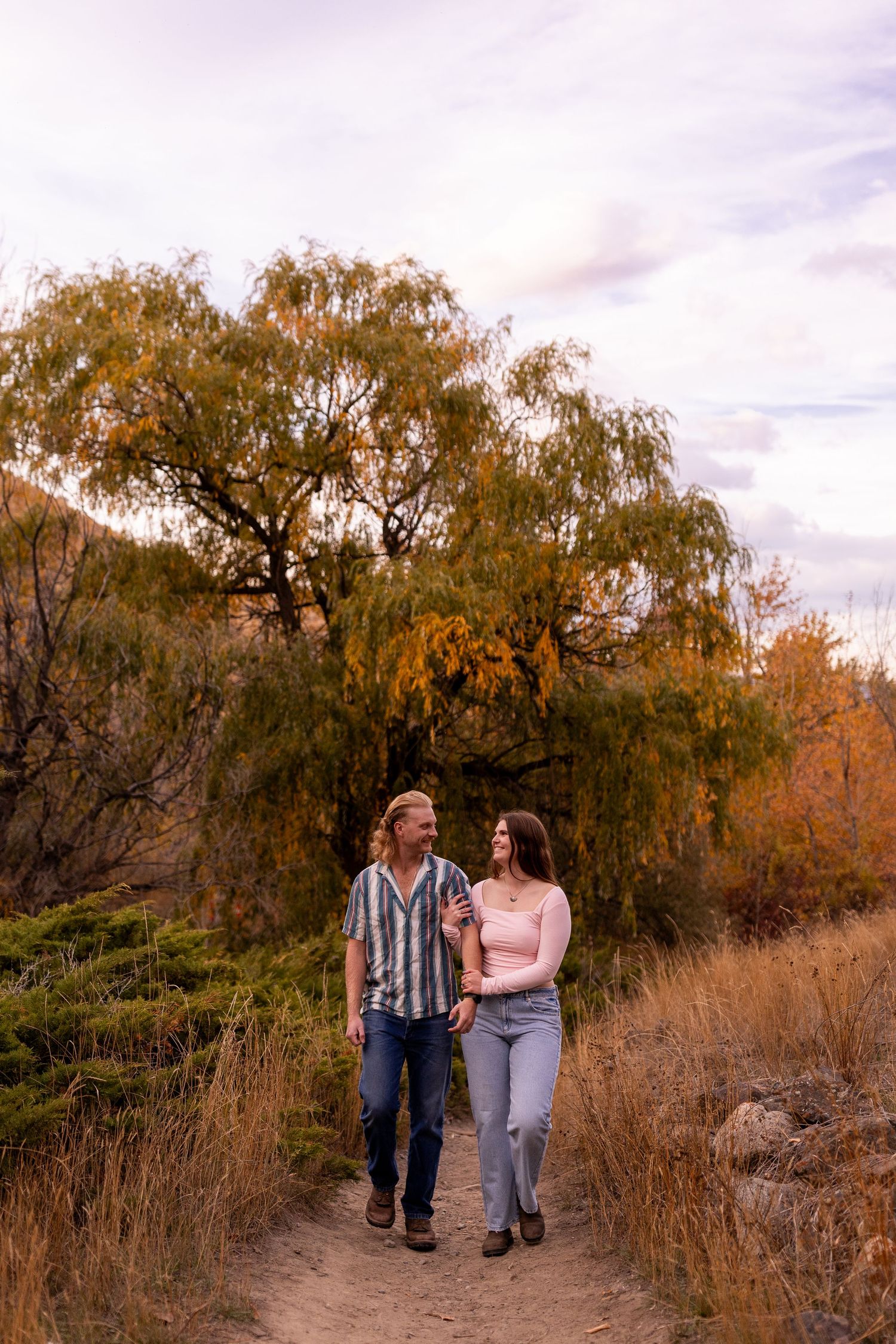 Engagement photo taken at Peterson Creek Park in Kamloops BC during the Fall.