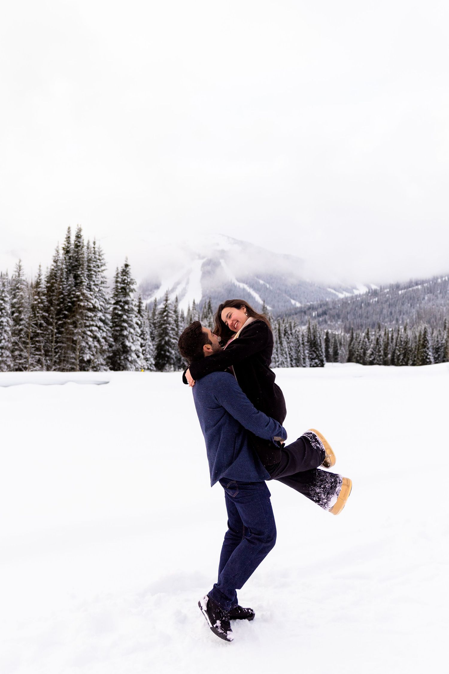 Engagement photo taken at Sun Peaks, BC.