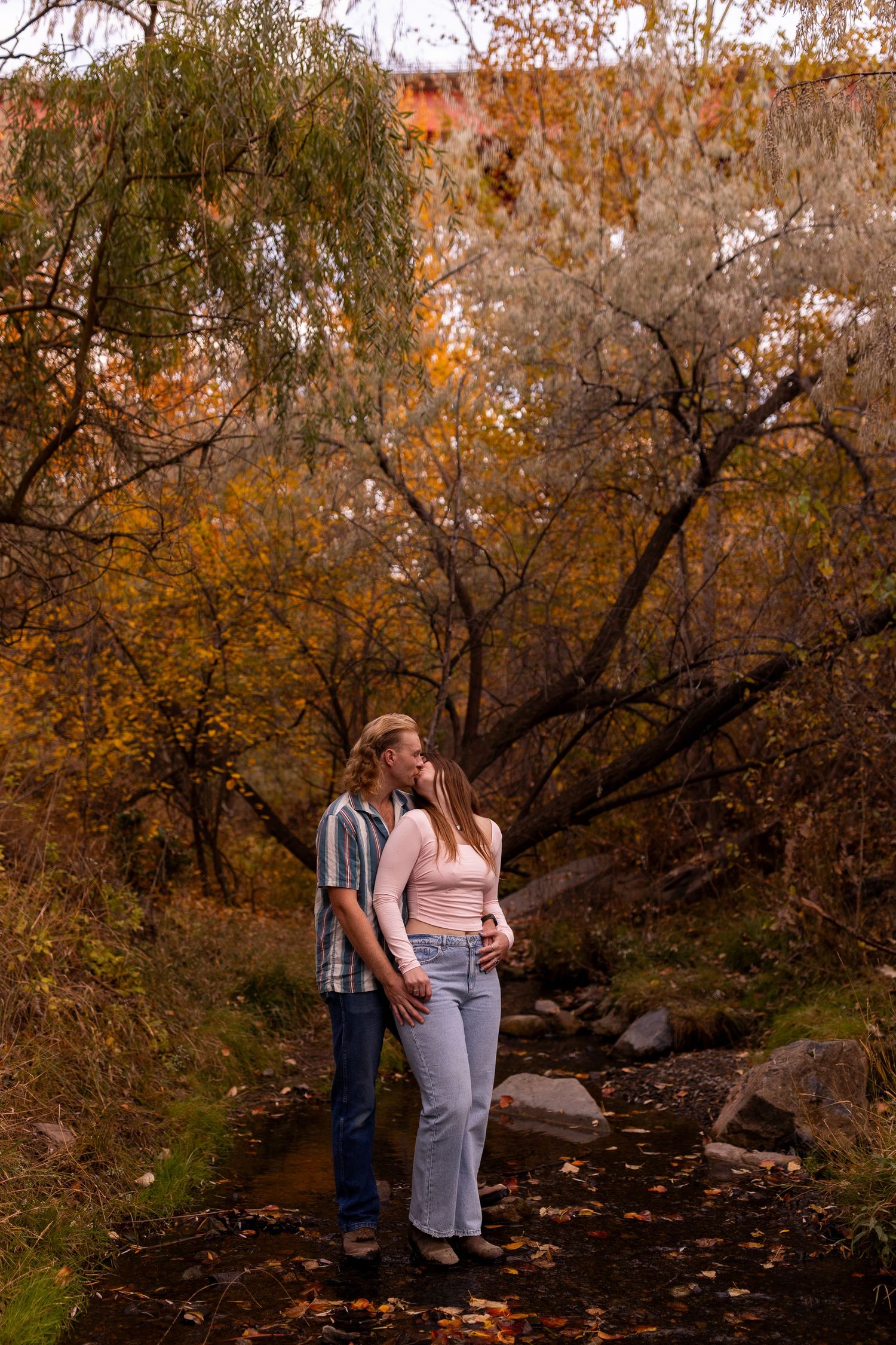 Engagement photo taken at Peterson Creek Park in Kamloops BC during the Fall.