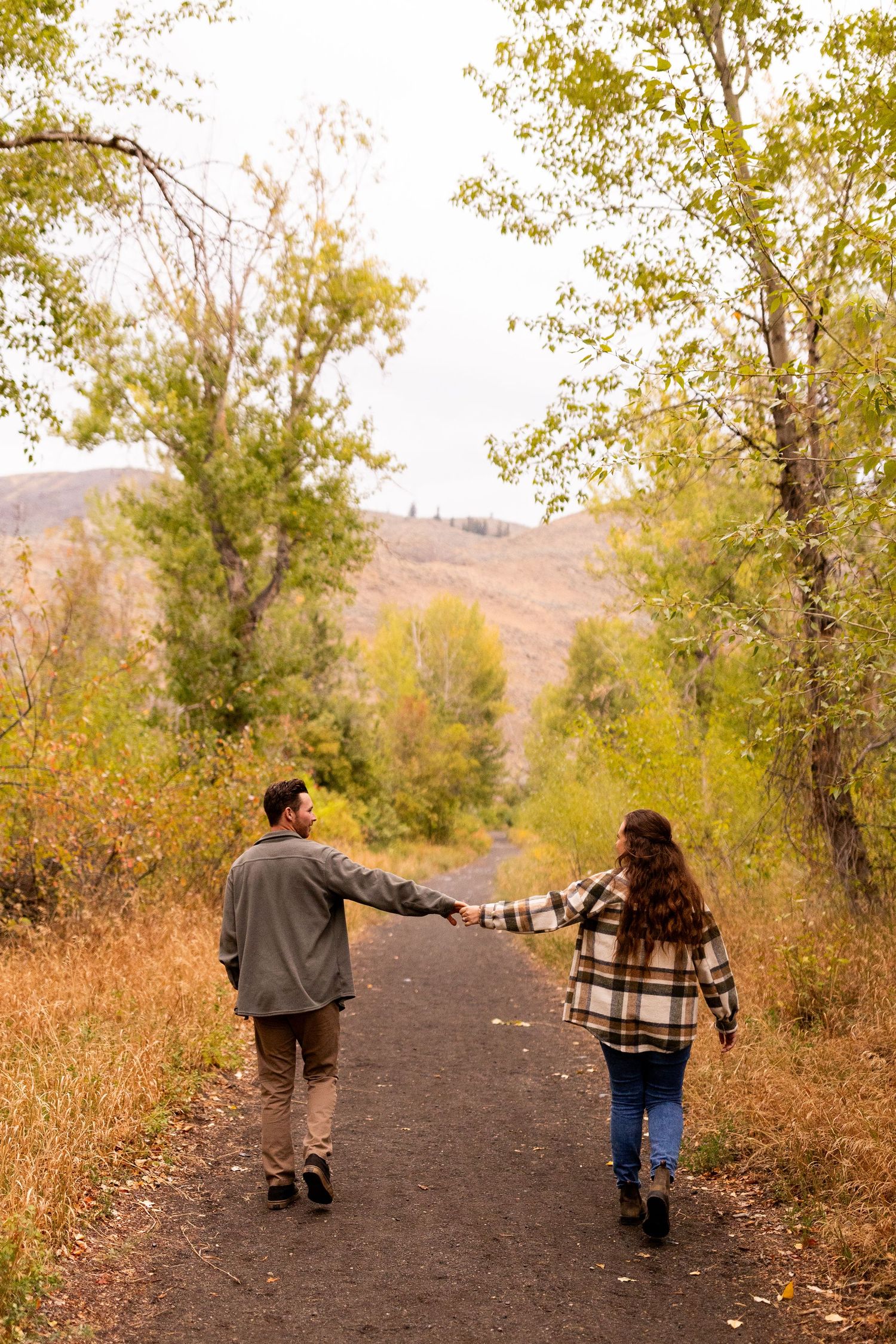 Engagement photo taken at Tranquille Creek Park, Kamloops BC in the Fall.