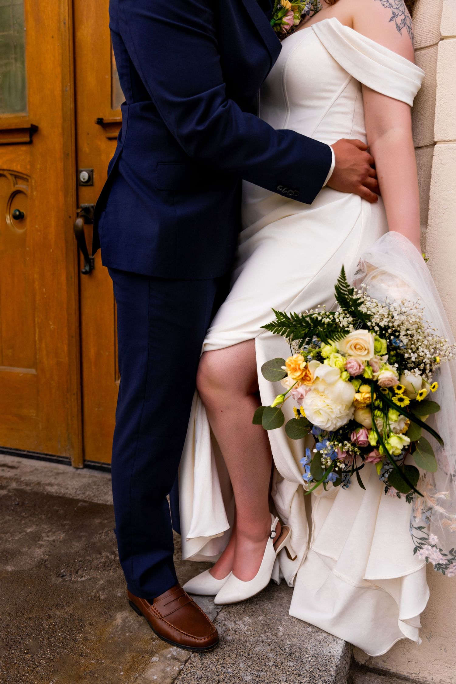 Wedding photo taken downtown Kamloops BC at the Old Courthouse.