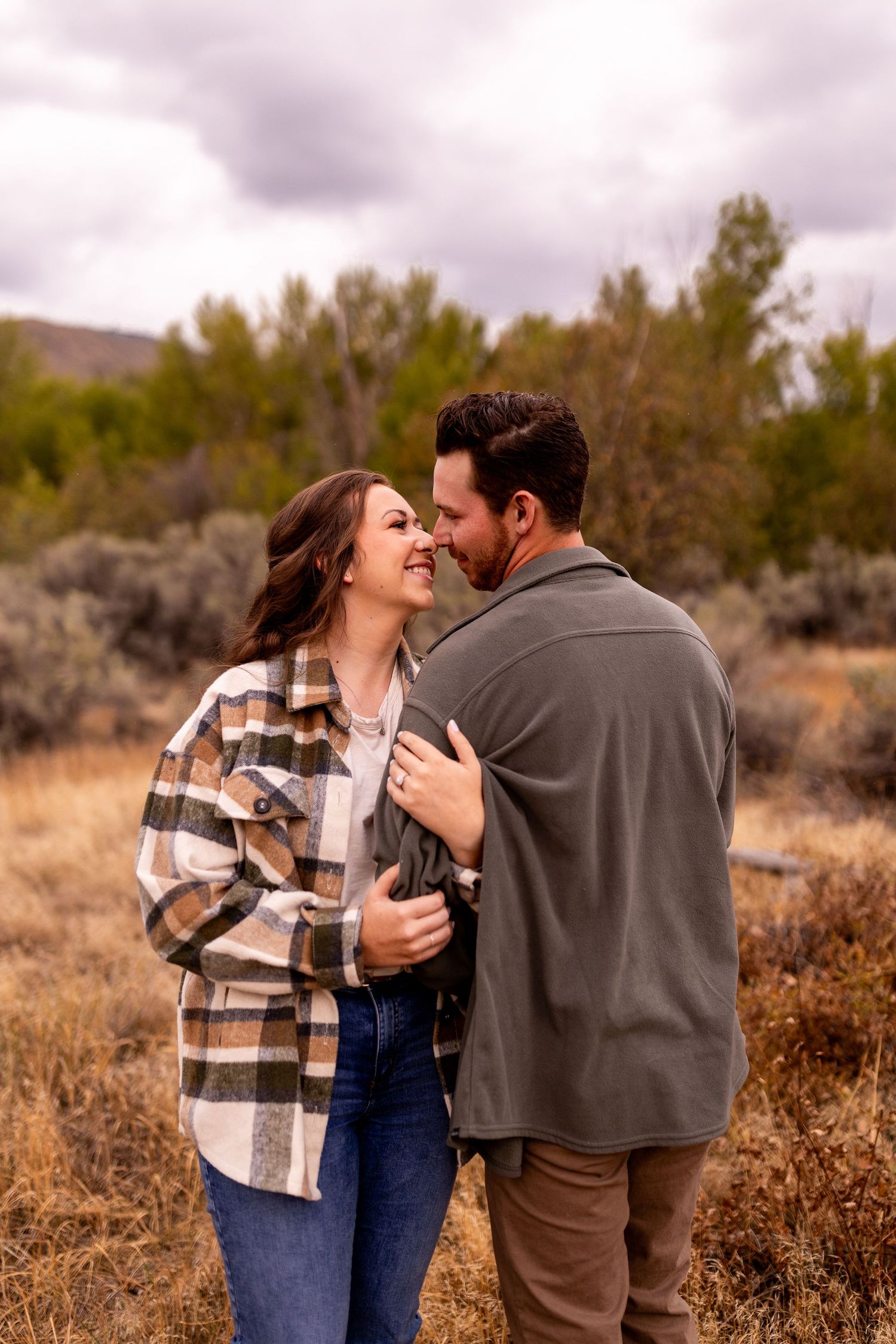Engagement photo taken at Tranquille Creek Park, Kamloops BC in the Fall.