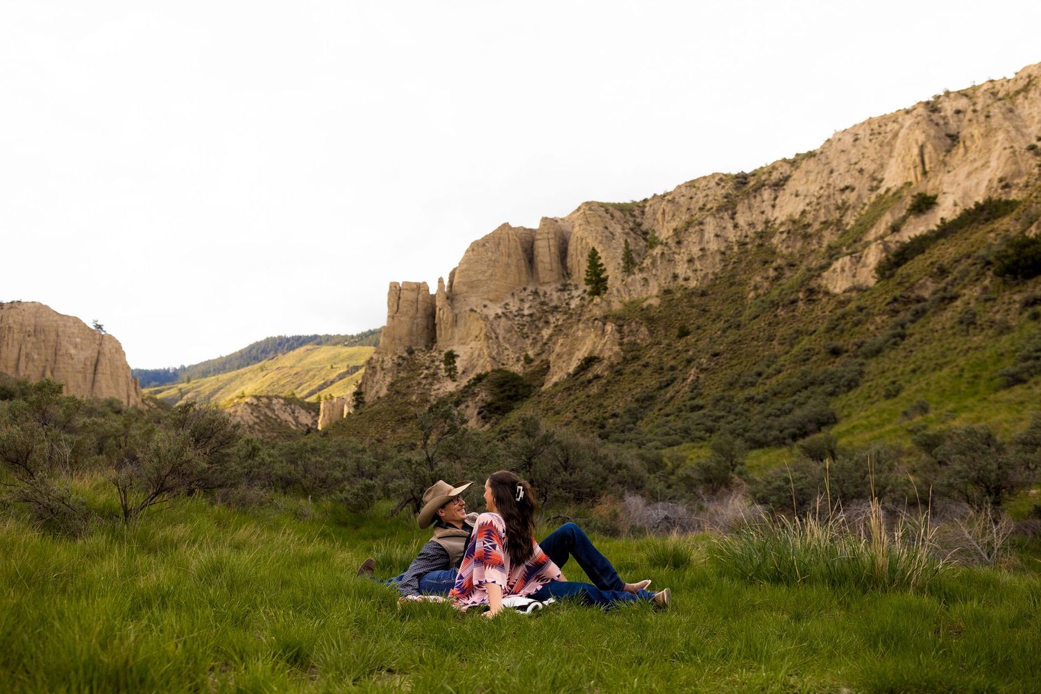 Engagement photo taken at Hoodoo Valley on Shuswap Road in Kamloops BC.