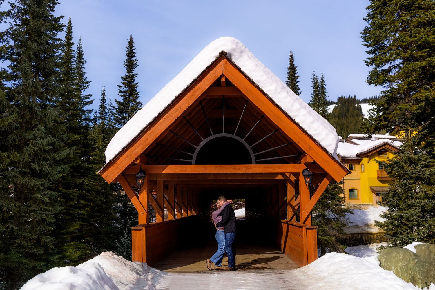 Engagement photo taken at Sun Peaks, BC.