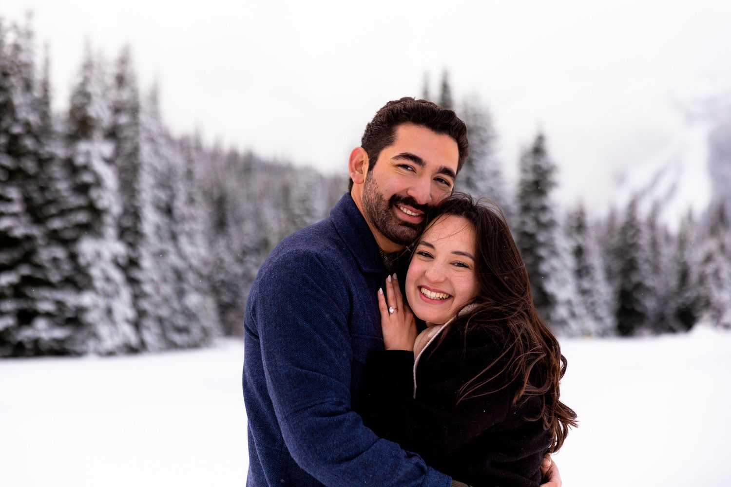 Engagement photo taken at Sun Peaks, BC.