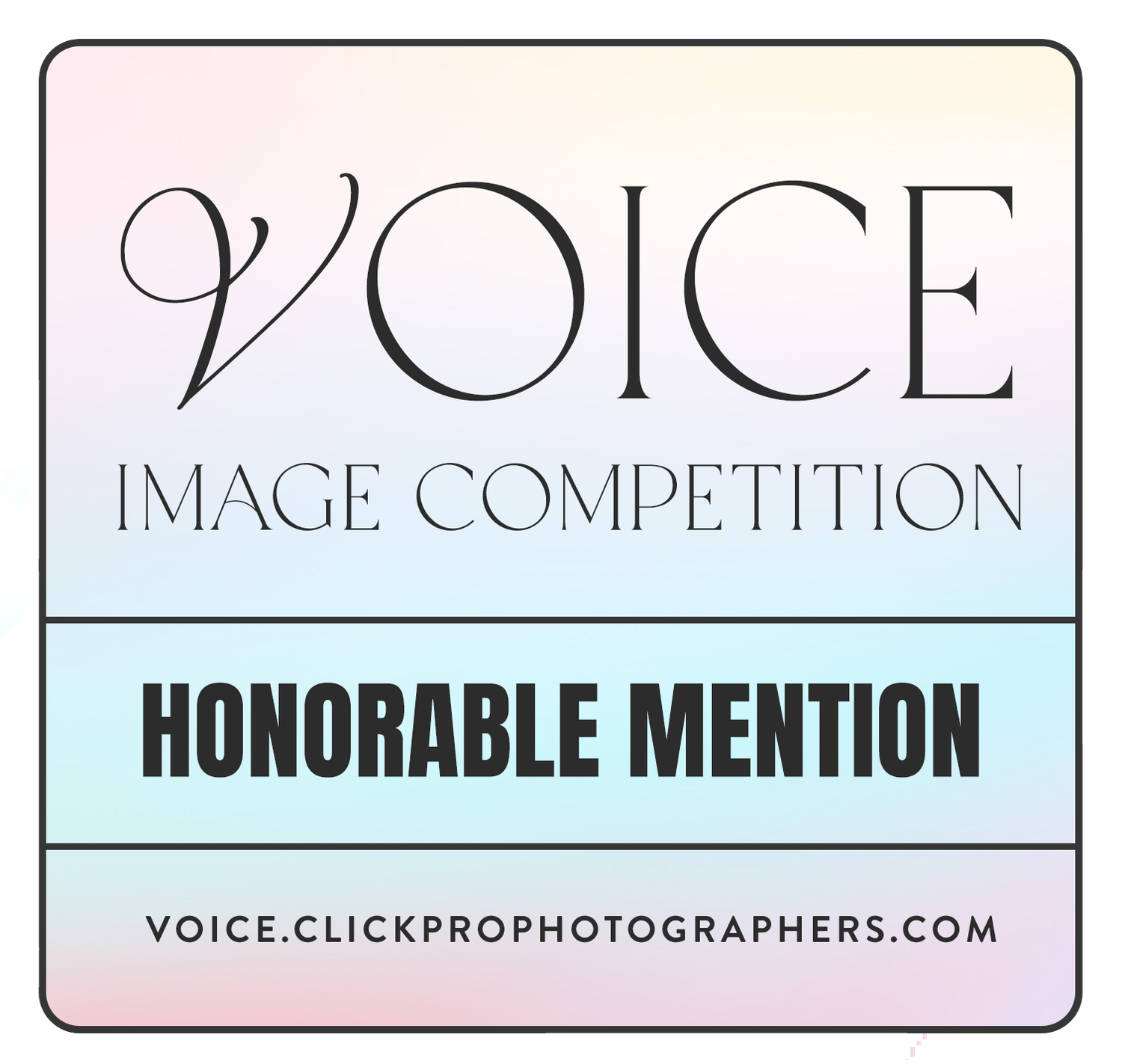 voice image competition honourable mention badge