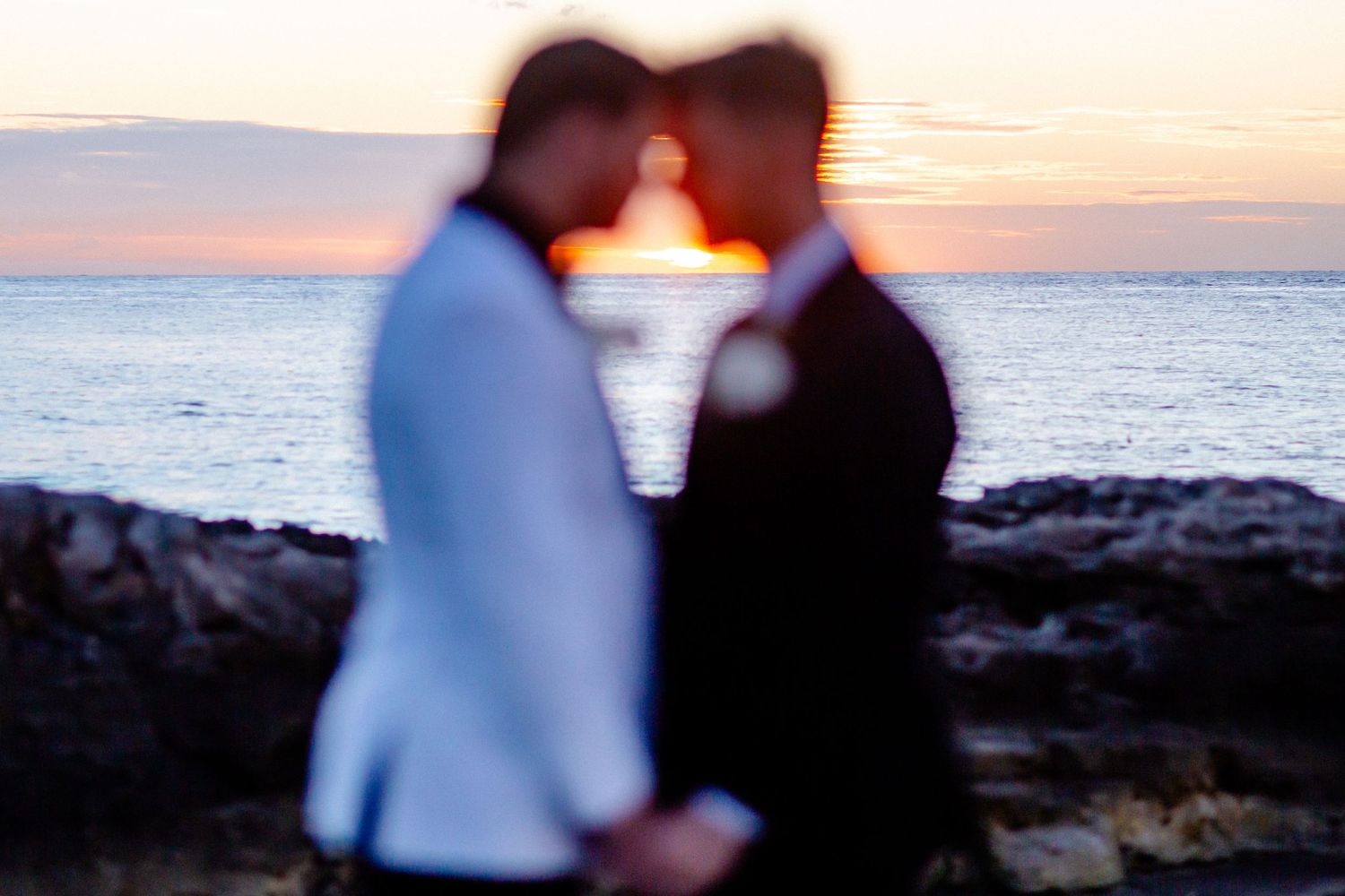 Destination wedding couple portraits in Cozumel Mexico – artistic wedding photographer Alan Fresnel. gay wedding