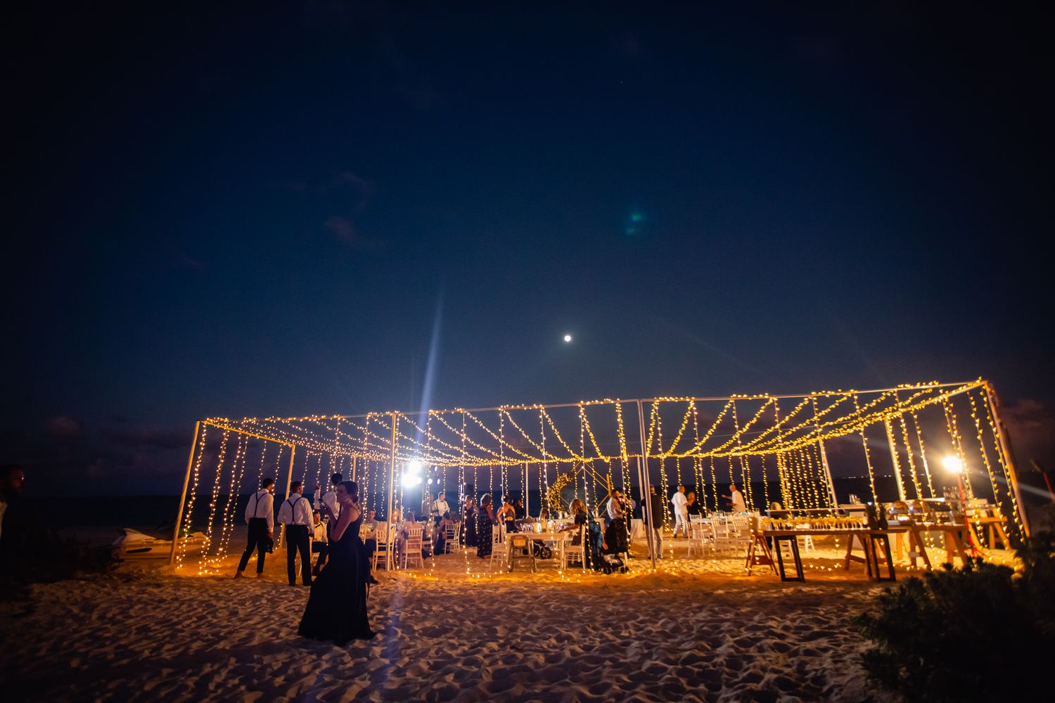Cancun Outdoor beach wedding reception. Playa Mujeres wedding, Cancun Wedding Photographer, Destination Wedding Cancun