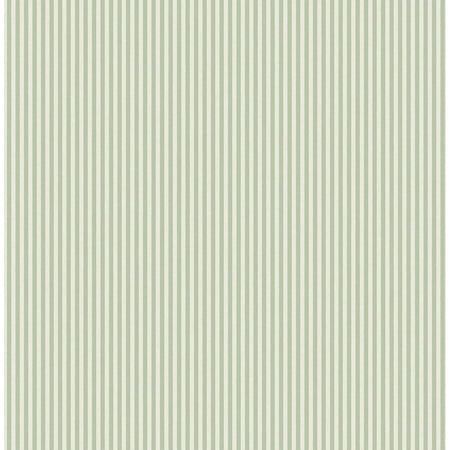 Soft green and white vertical pinstripe pattern wallpaper with delicate thin lines on a light background.