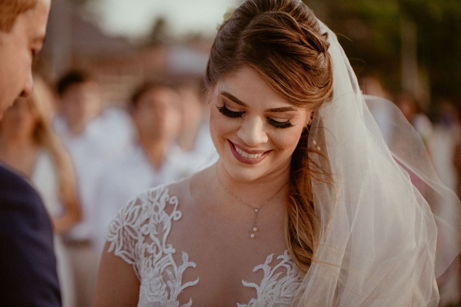 A wedding photography collage shows elegant bridal portraits in soft lighting and romantic styling.