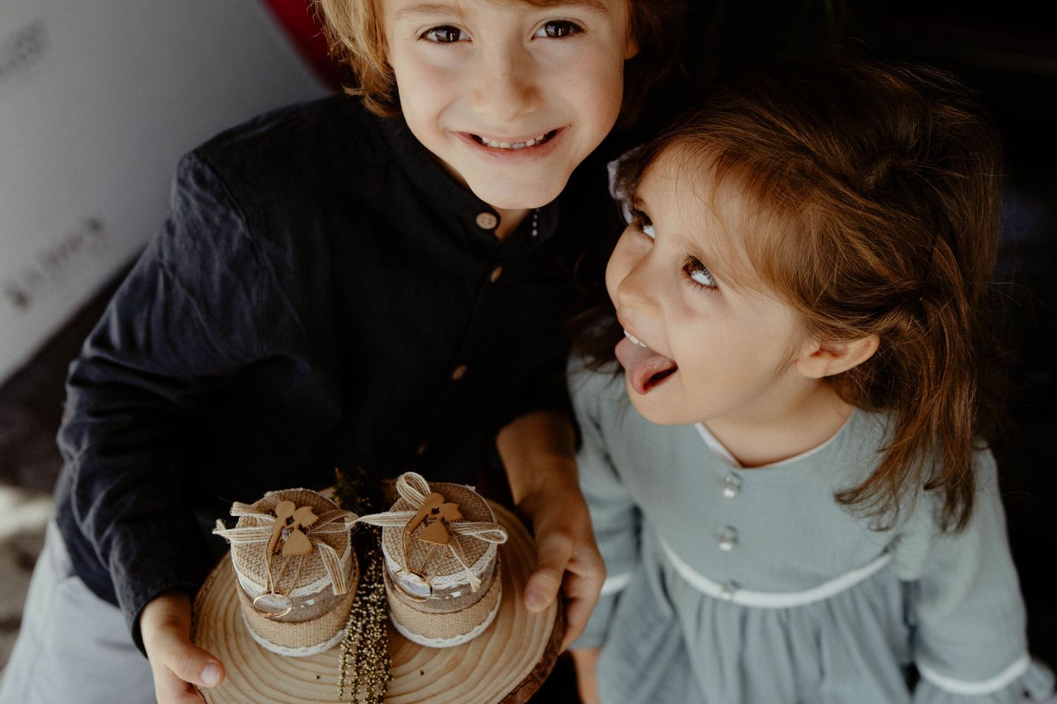 A collection of candid wedding moments showing smiles and laughter in a bright setting.