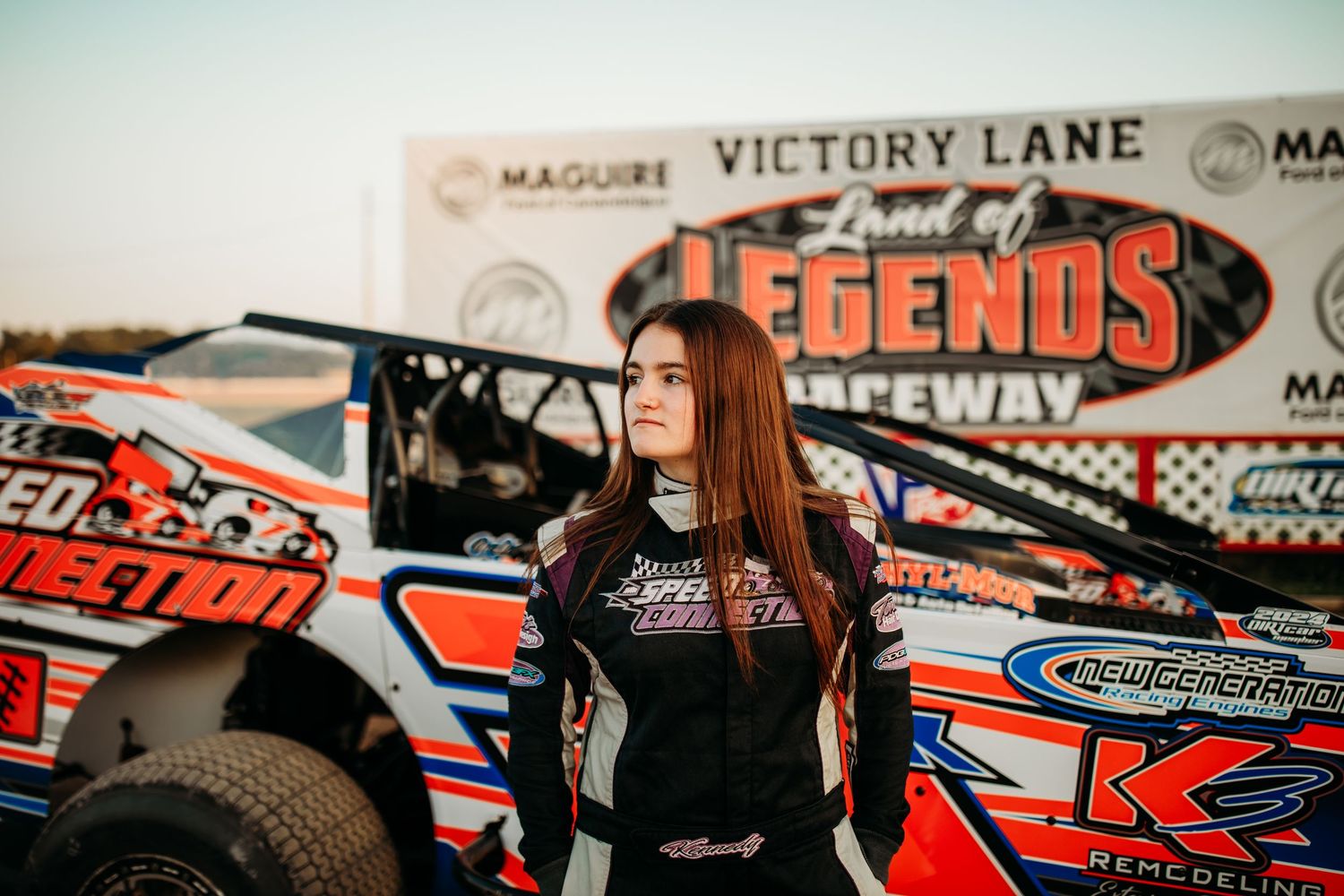 Senior girl photos at the racetrack in Canandaigua, NY
