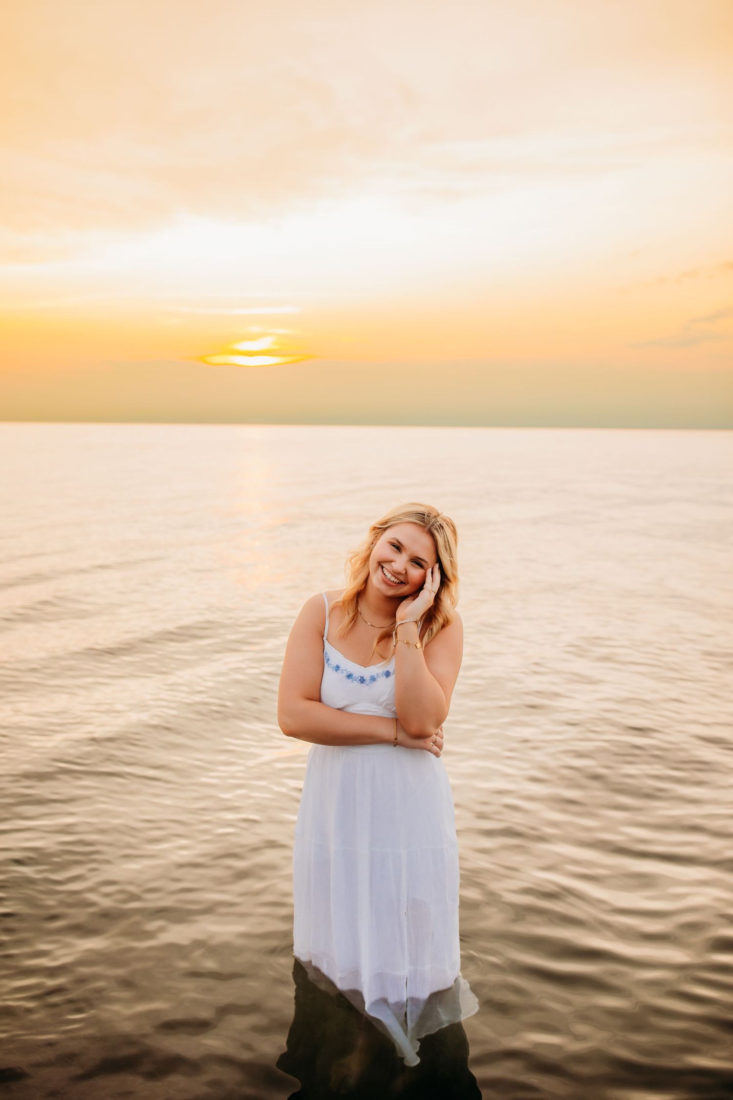 Senior girl photos at the beach in Hamlin, NY at Hamlin Beach