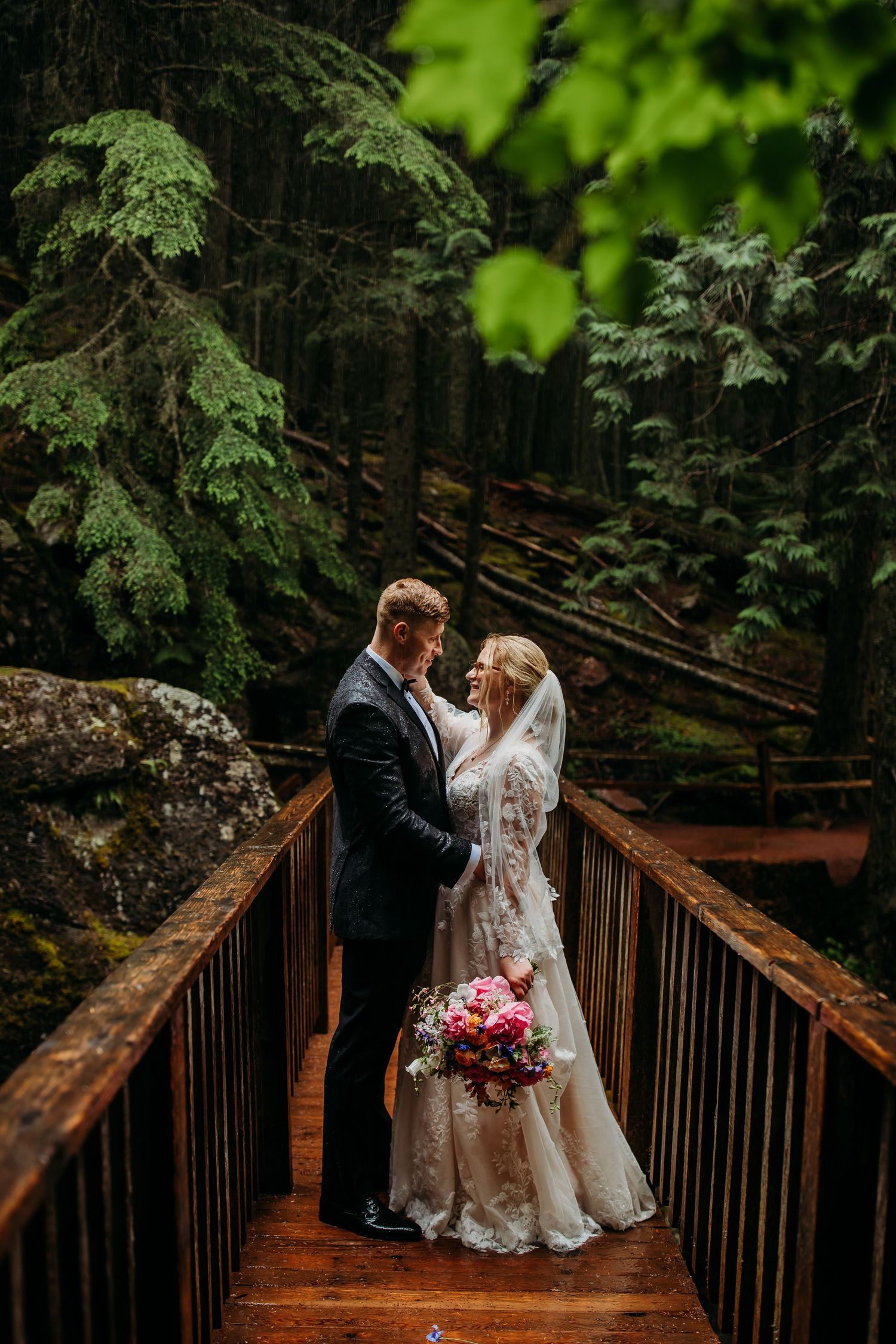 Autumn and Robin's Kalispell MT Adventure Session at Avalanche Lake Trail