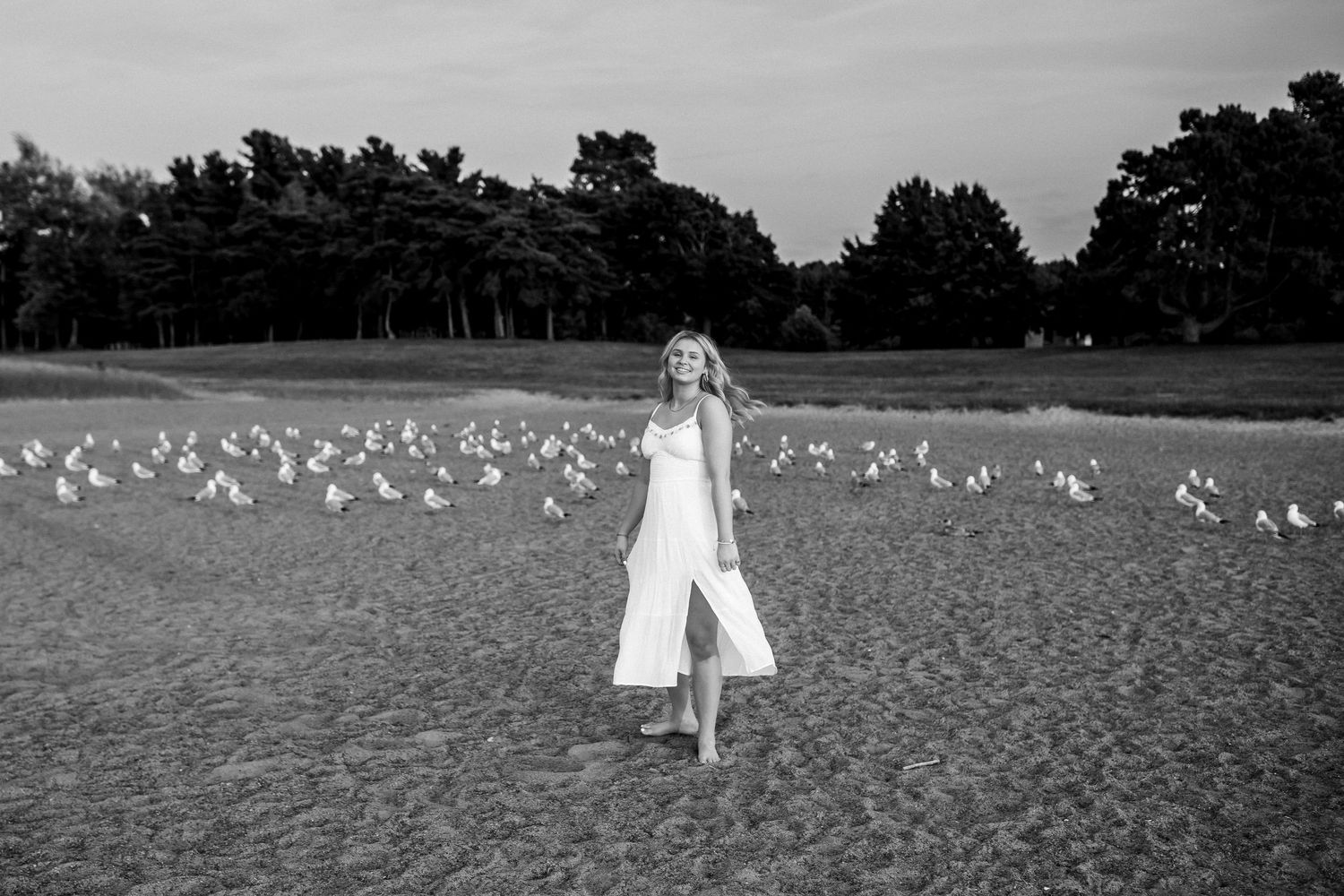 Senior girl photos at the beach in Hamlin, NY at Hamlin Beach