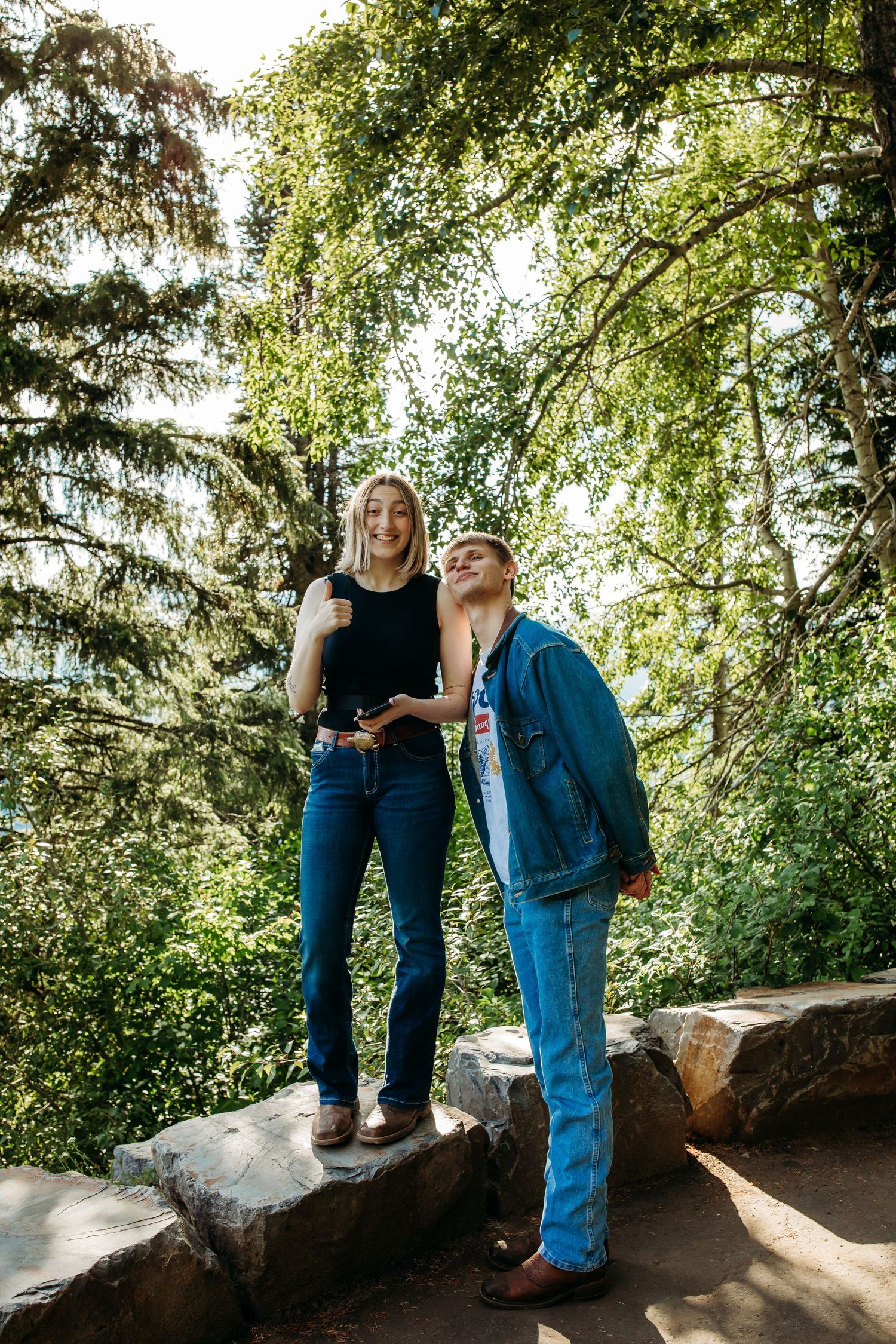 Couples photo session at Logan Pass in Glacier National Park