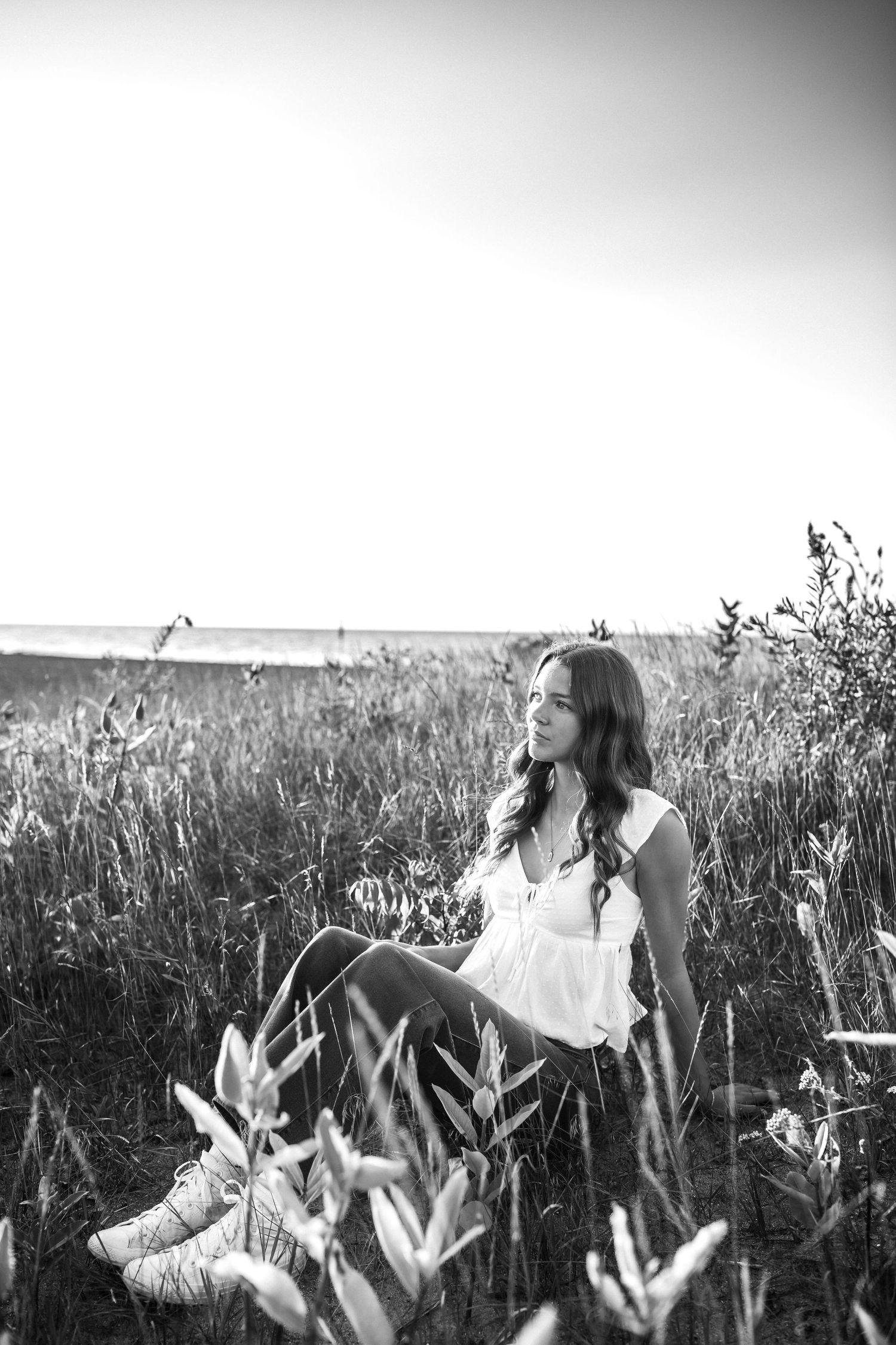 Senior girl photos at Hamlin Beach in Hamlin, NY
