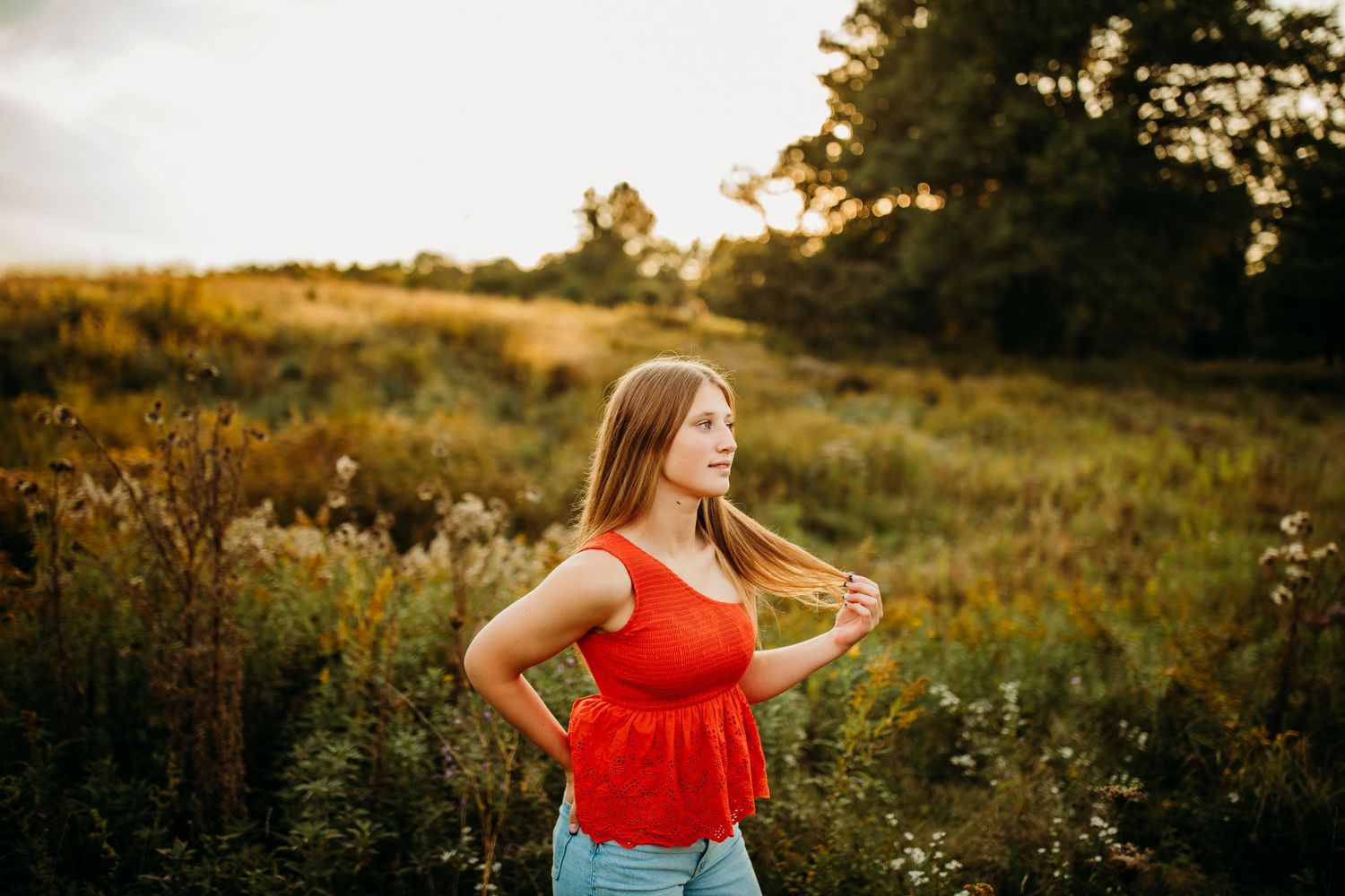 Senior photos in East Aurora, NY at Knox Farm