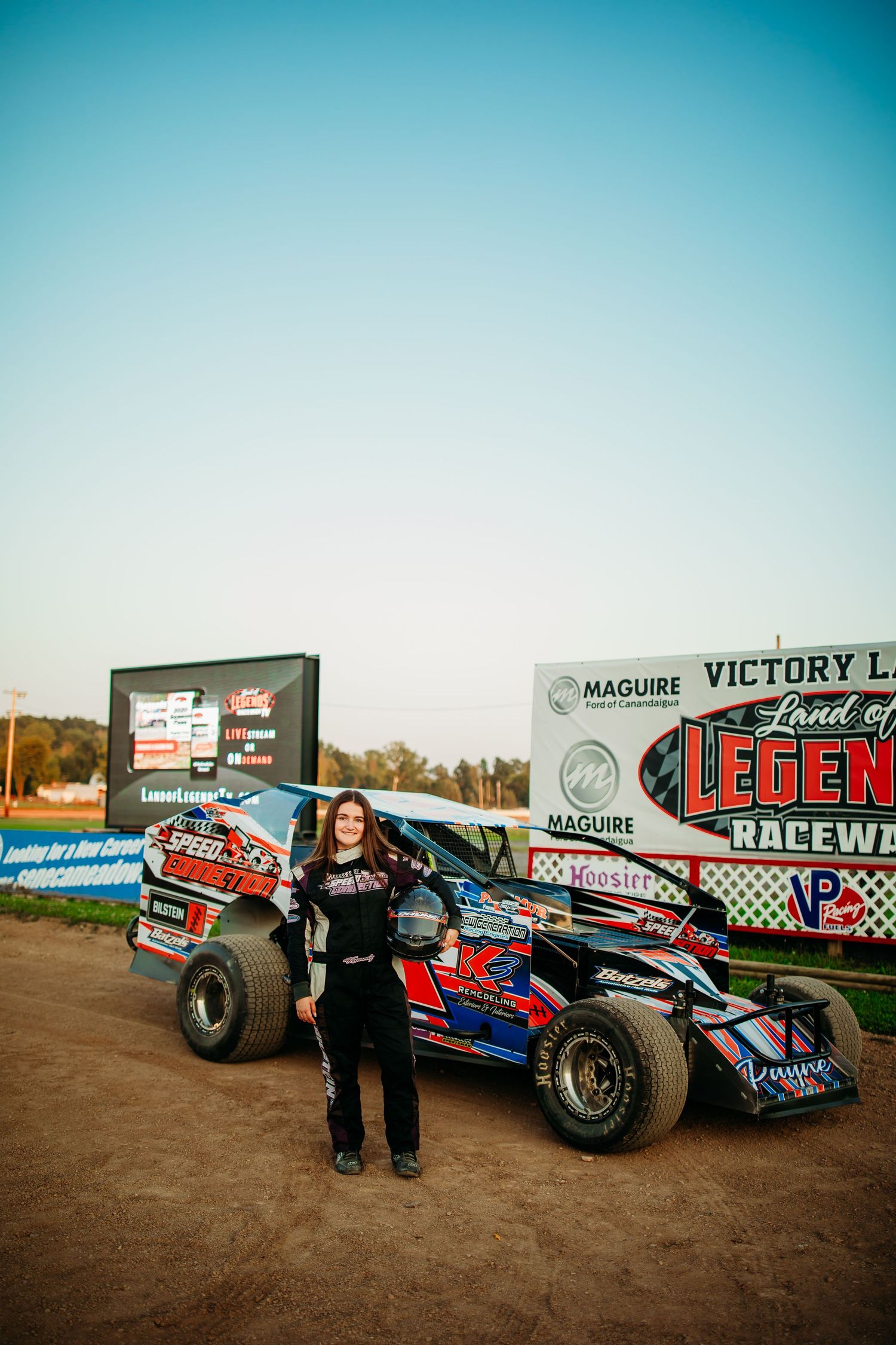 Senior girl photos at the racetrack in Canandaigua