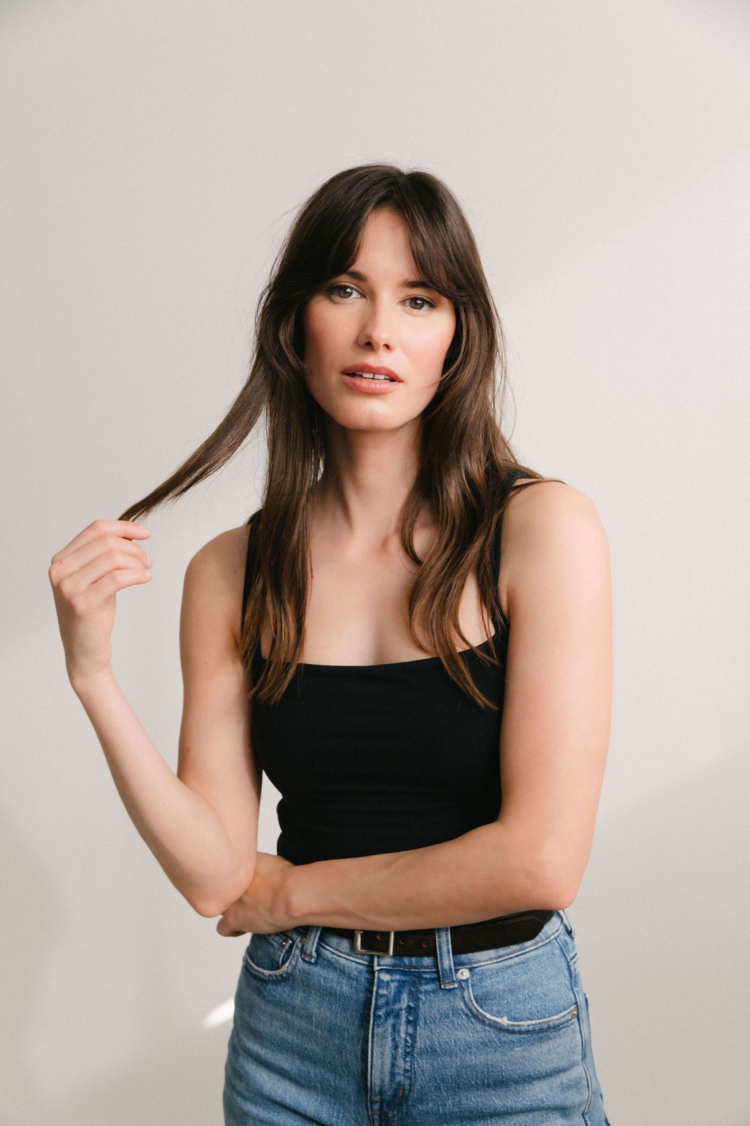 Natural light model portfolio of woman in Santa Monica studio by Los Angeles editorial photographer Phia Photography.
