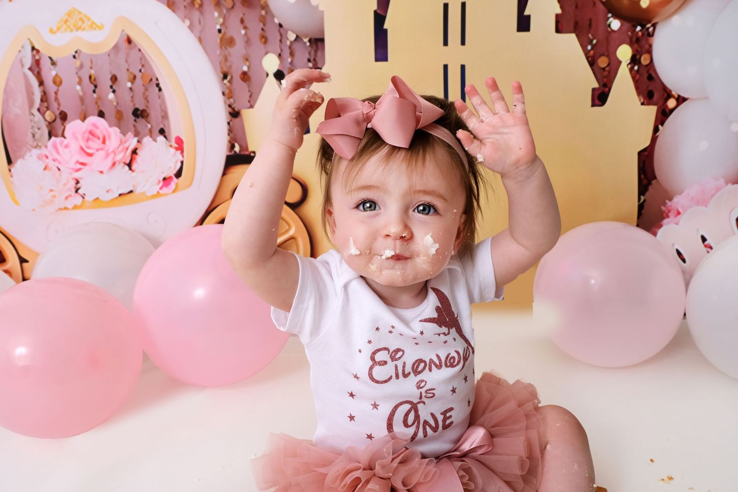 Cake smash photography. Disney castle theme