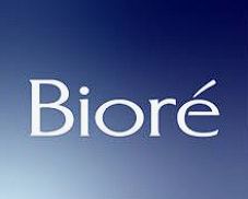 Bioré skincare brand logo on blue gradient background