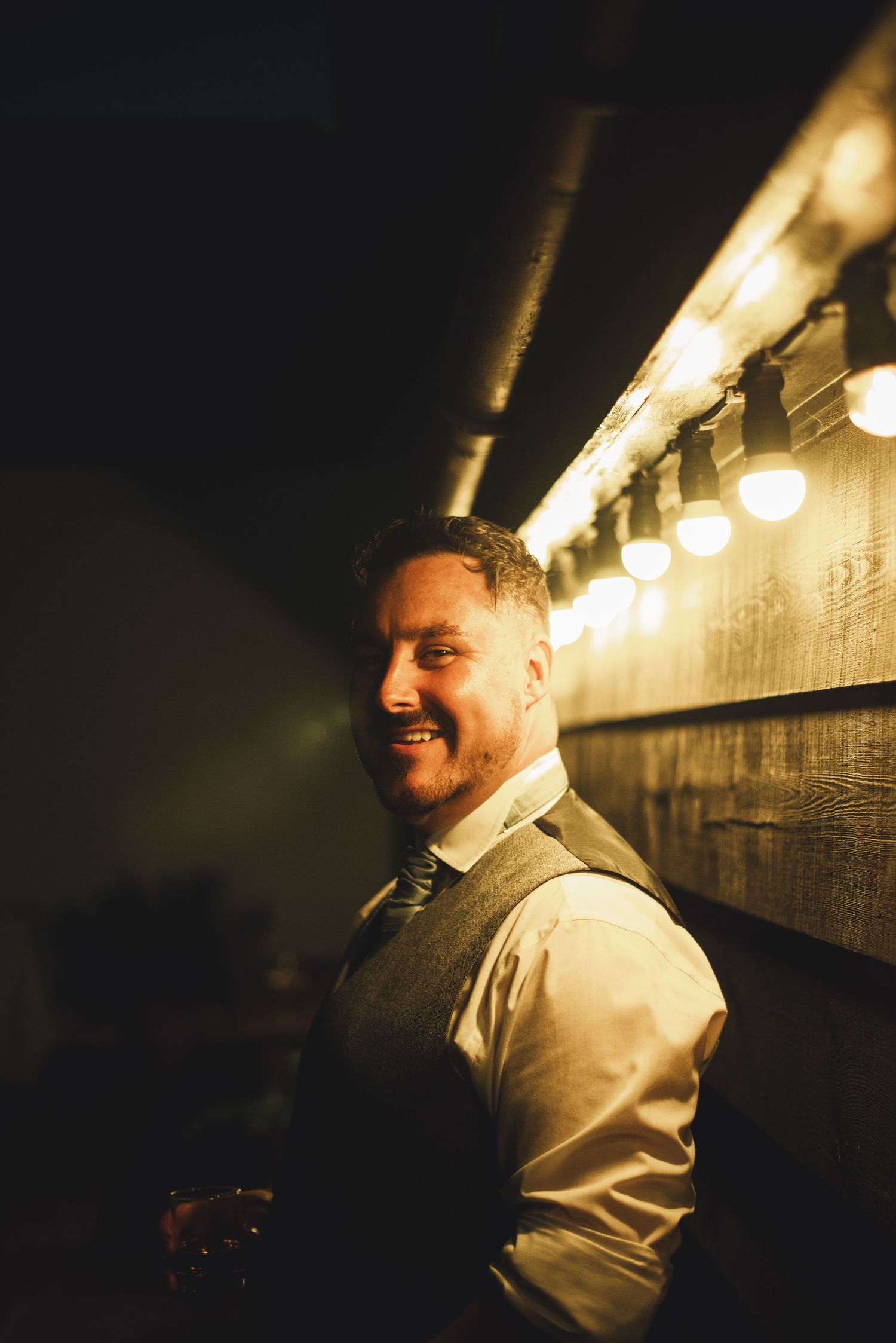 The Plough in Leigh Kent wedding venue, Groom Alex.