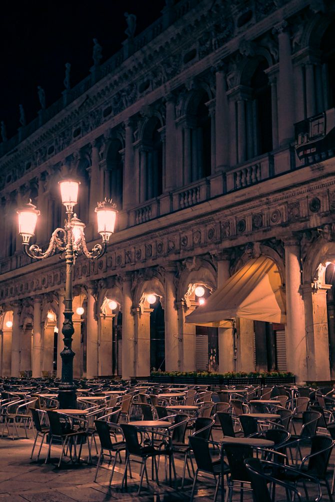 St. Mark's Square at night, Venice, Italy