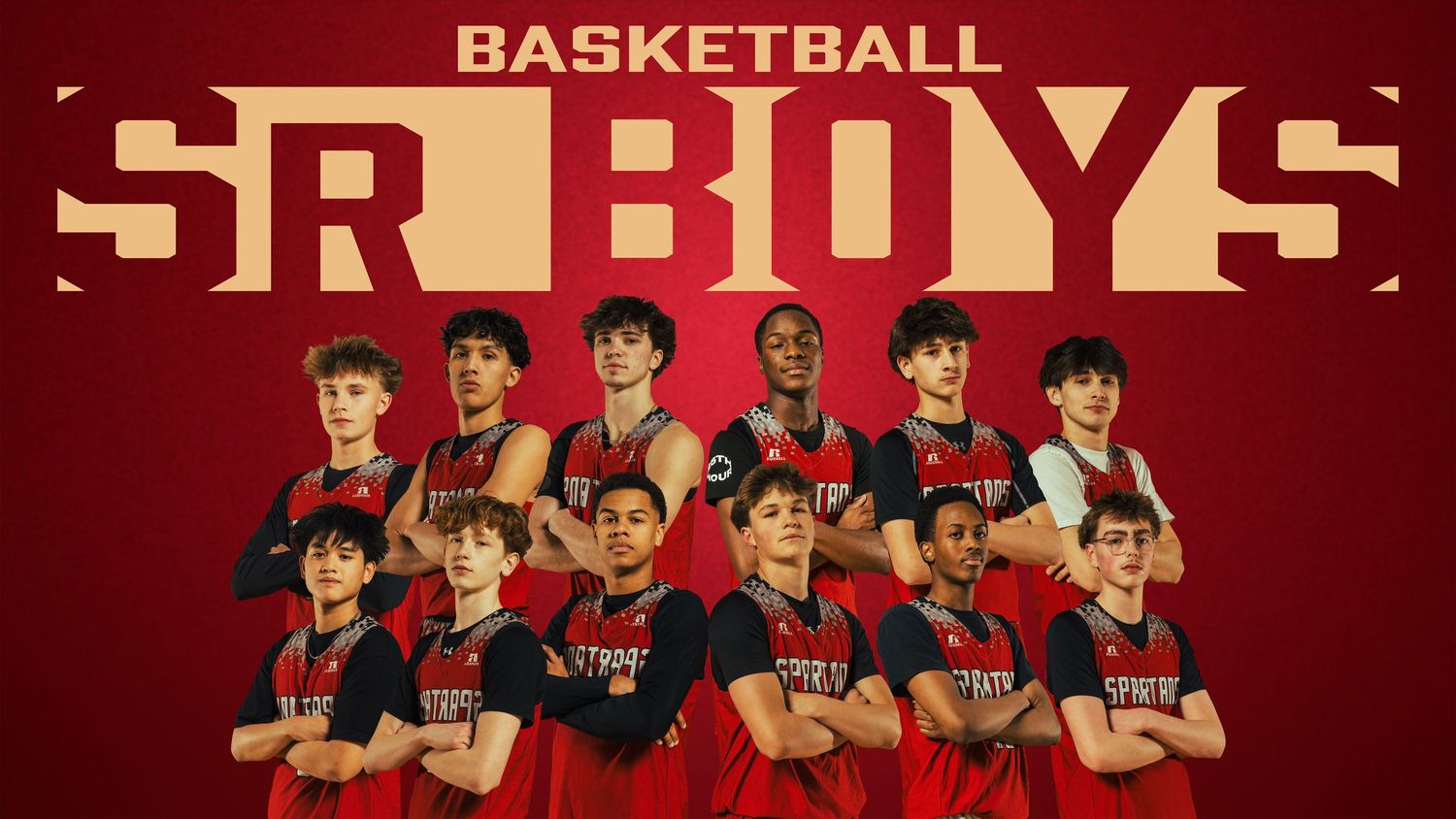 Basketball team banner design in maroon with team branding.