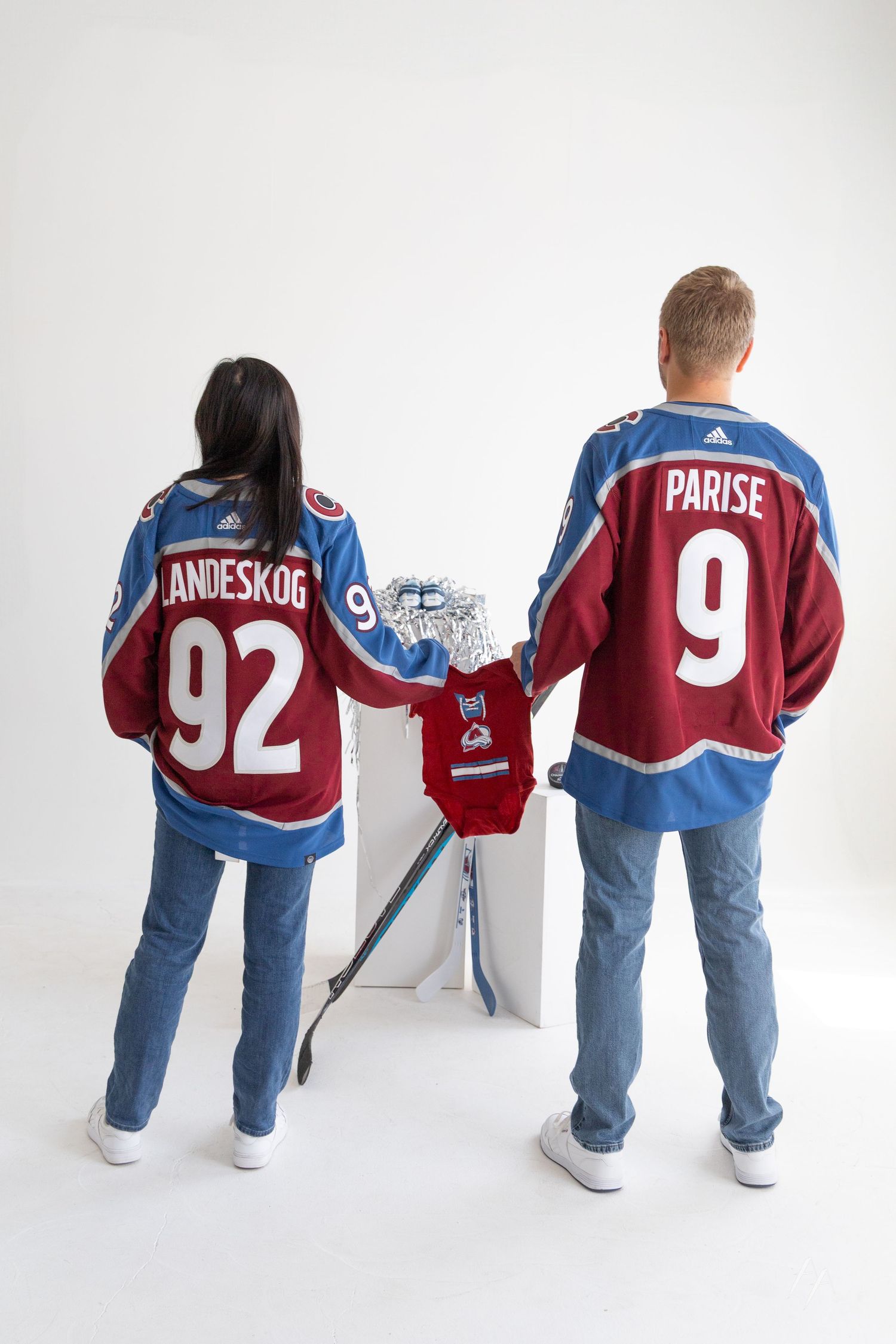 Denver Avalanche Hockey Maternity Portraits at Denver Photo Collective