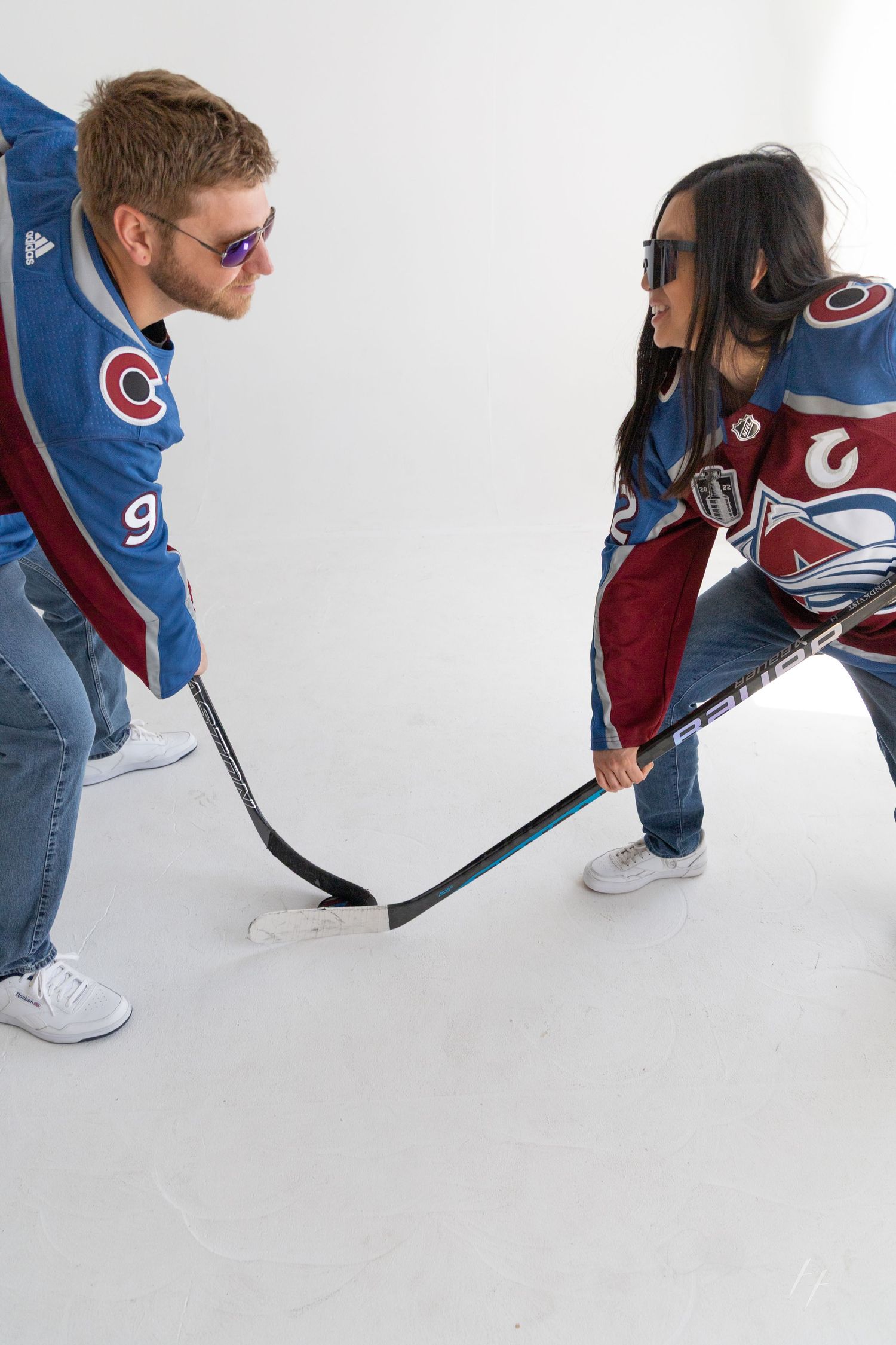 Denver Avalanche Hockey Maternity Portraits at Denver Photo Collective