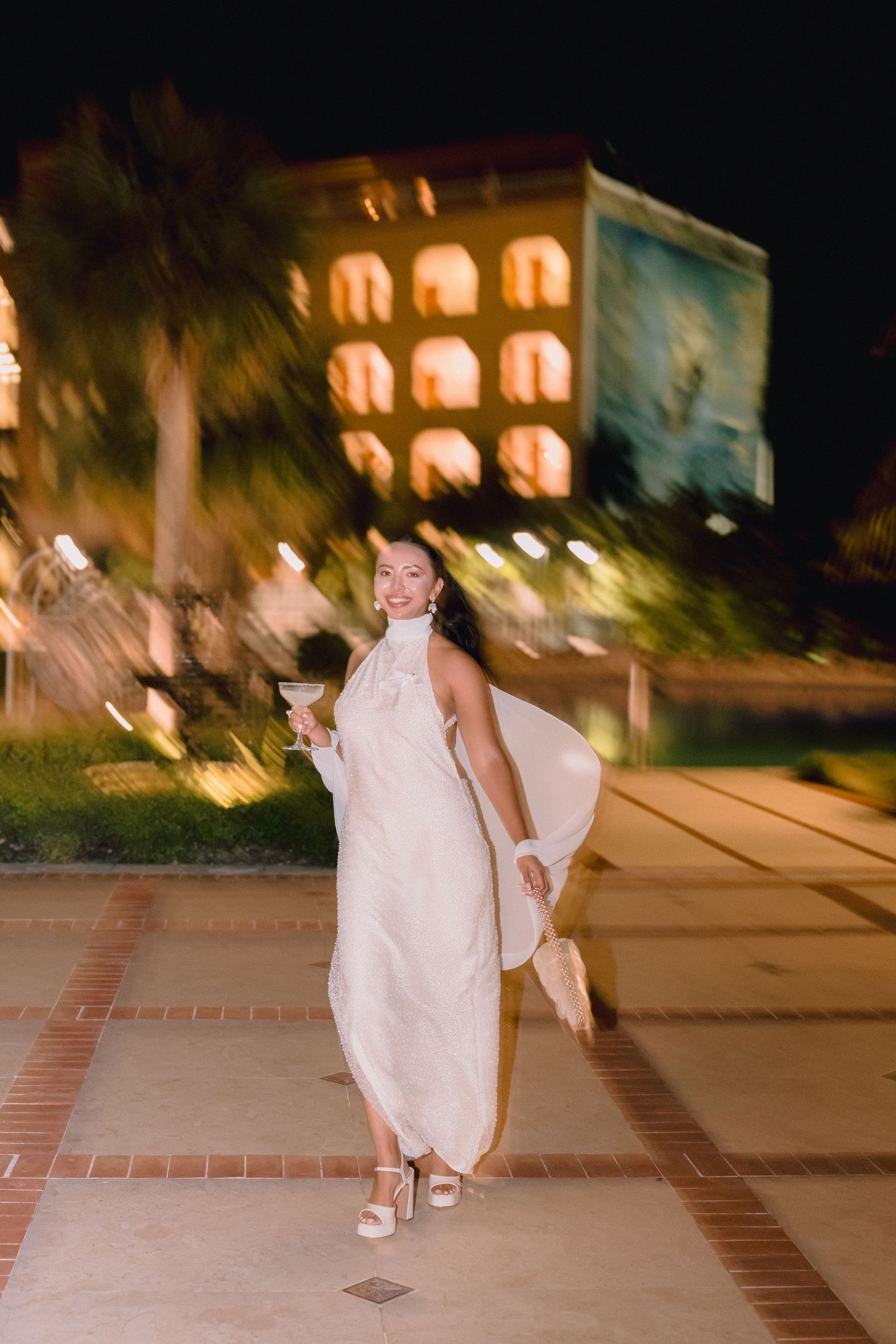 Wedding guests enjoying an evening reception at a Punta Cana destination wedding