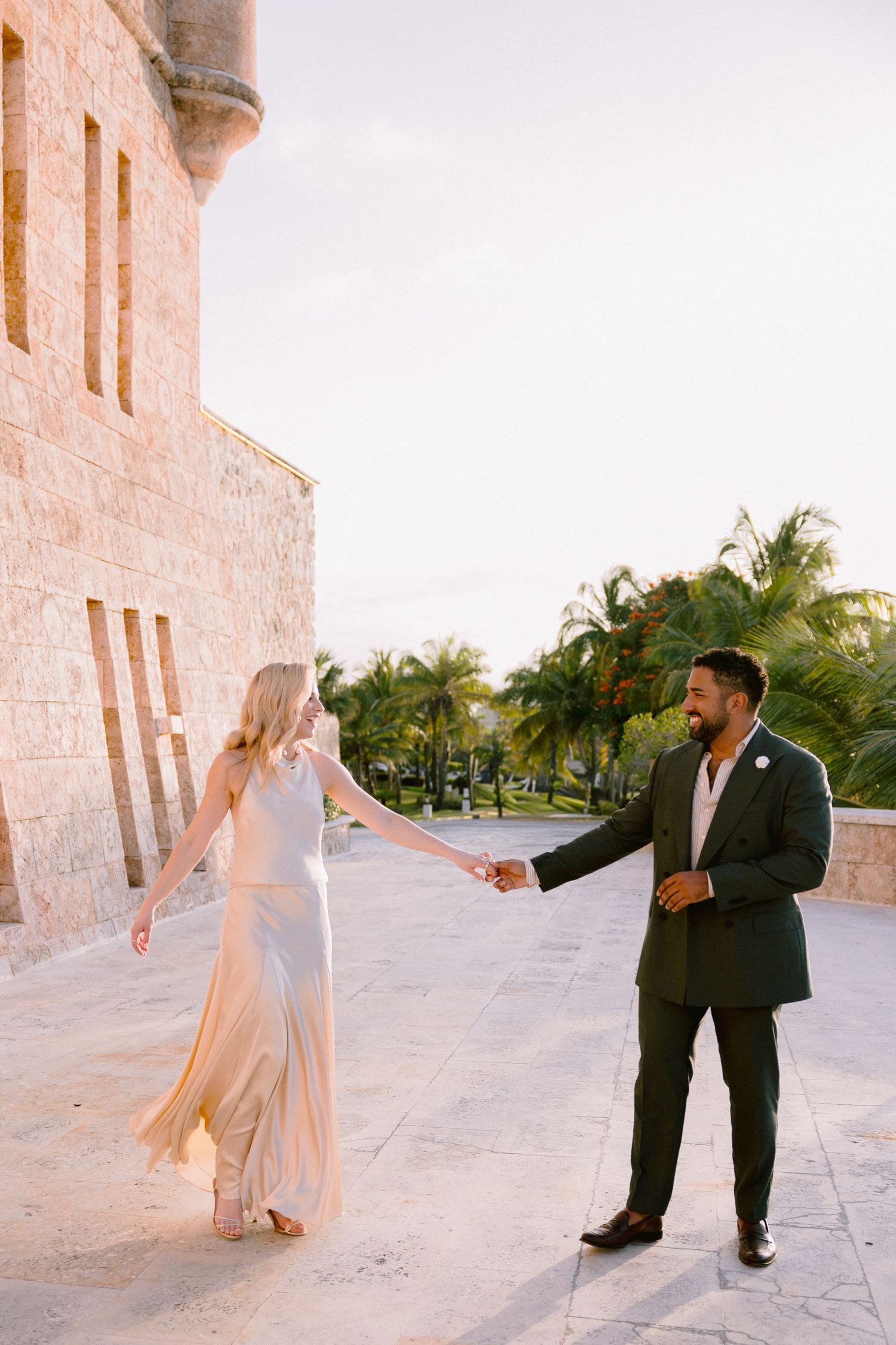 Romantic beach portraits of a newlywed couple in Punta Cana