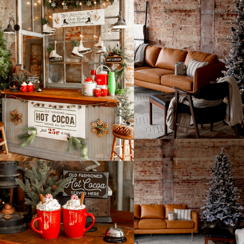 Cincinnati studio Christmas mini session with festive holiday decor, professional family portraits, and seasonal indoor setup.