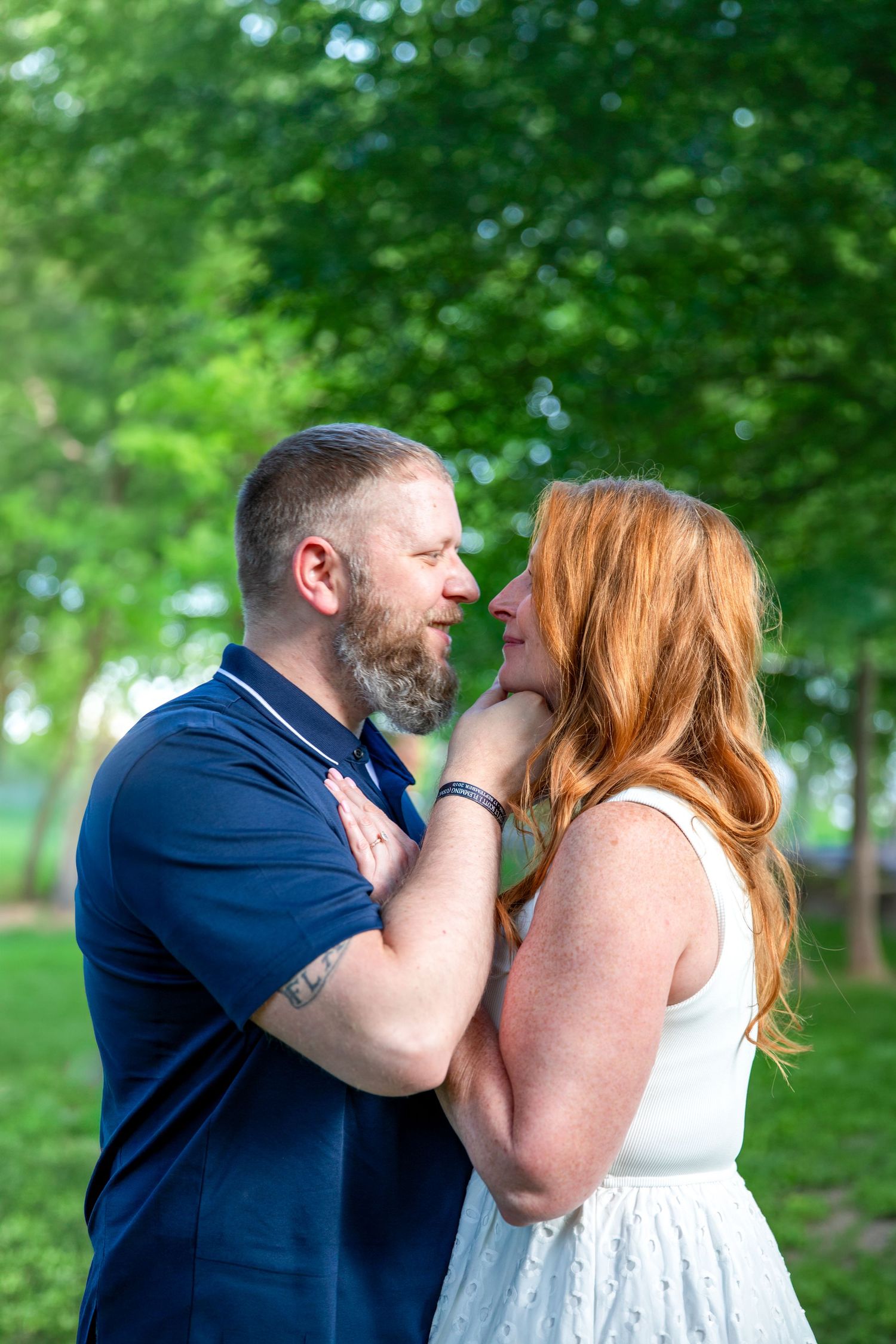 Engagement Session at Cincinnati's Mount Airy Great Parks- romantic engagement photography, lush greenery & emotional candid moment