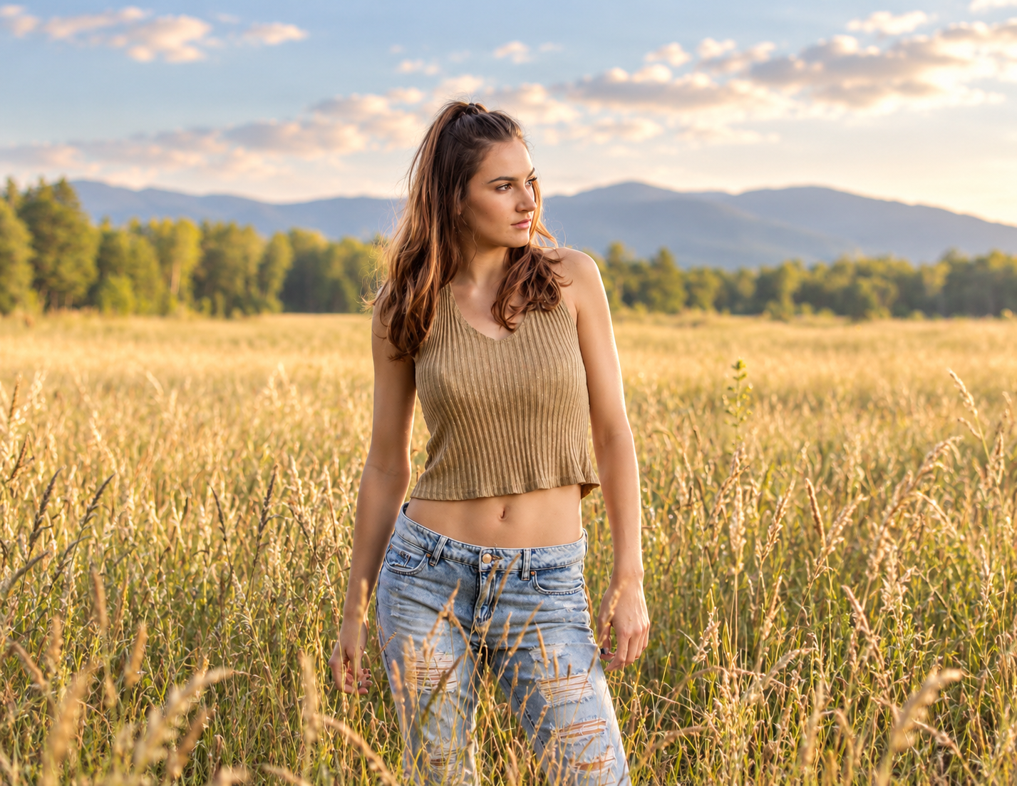 Absolutely stunning beautiful girl in the wild