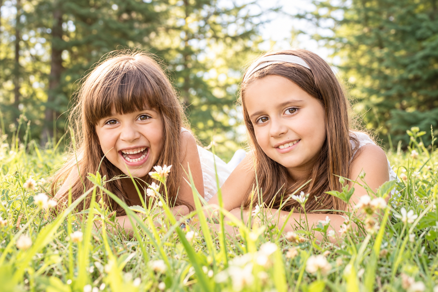 Girls having fun in the wild