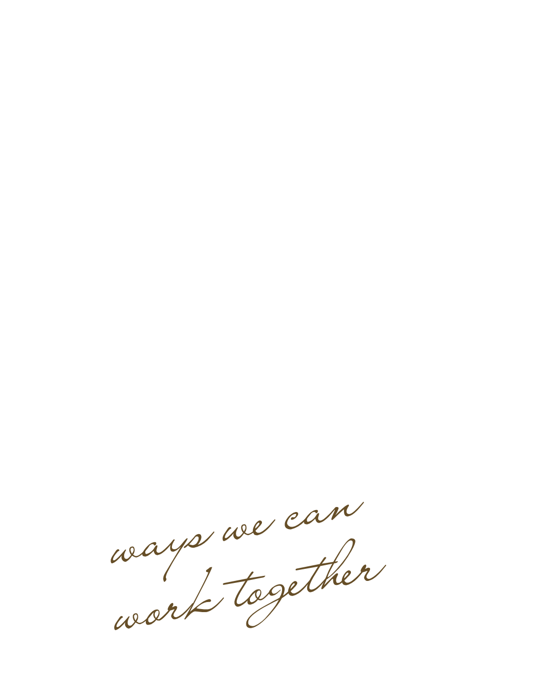 Handwritten brown text displays 'maybe we can together' in a flowing script style.